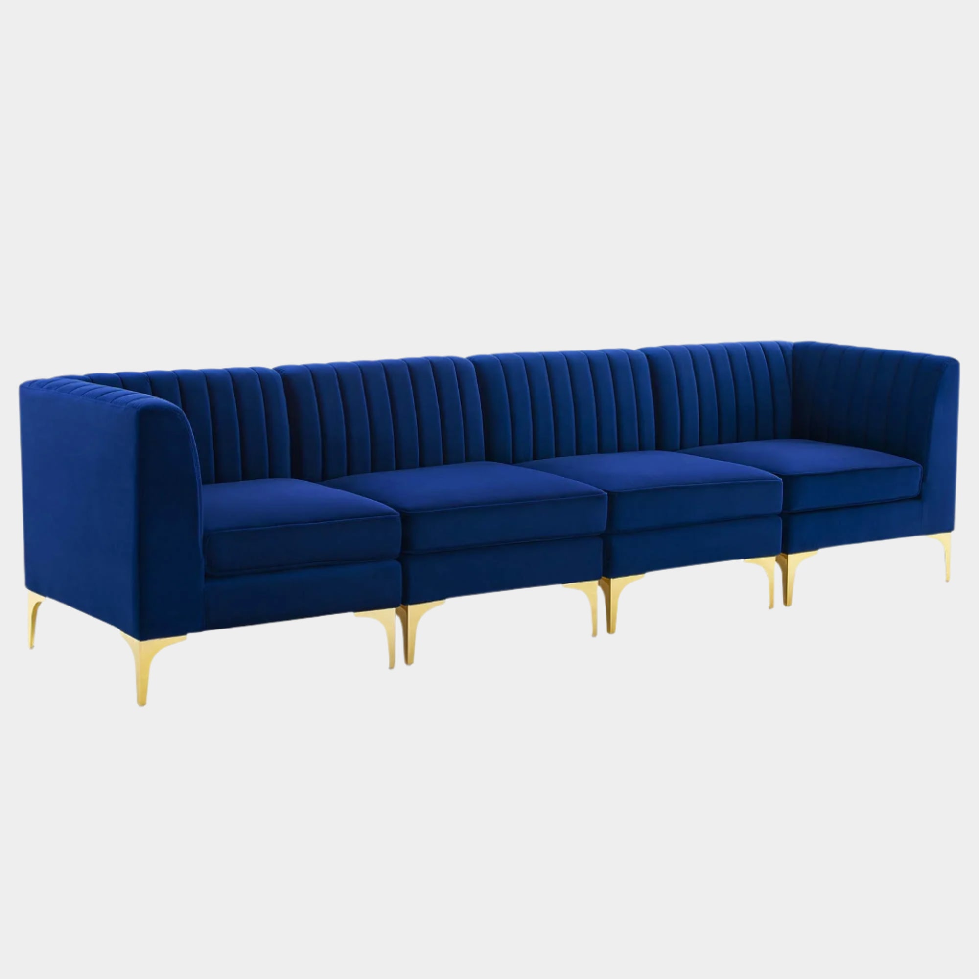 Triumph Channel Tufted Performance Velvet 4-Seater Sofa