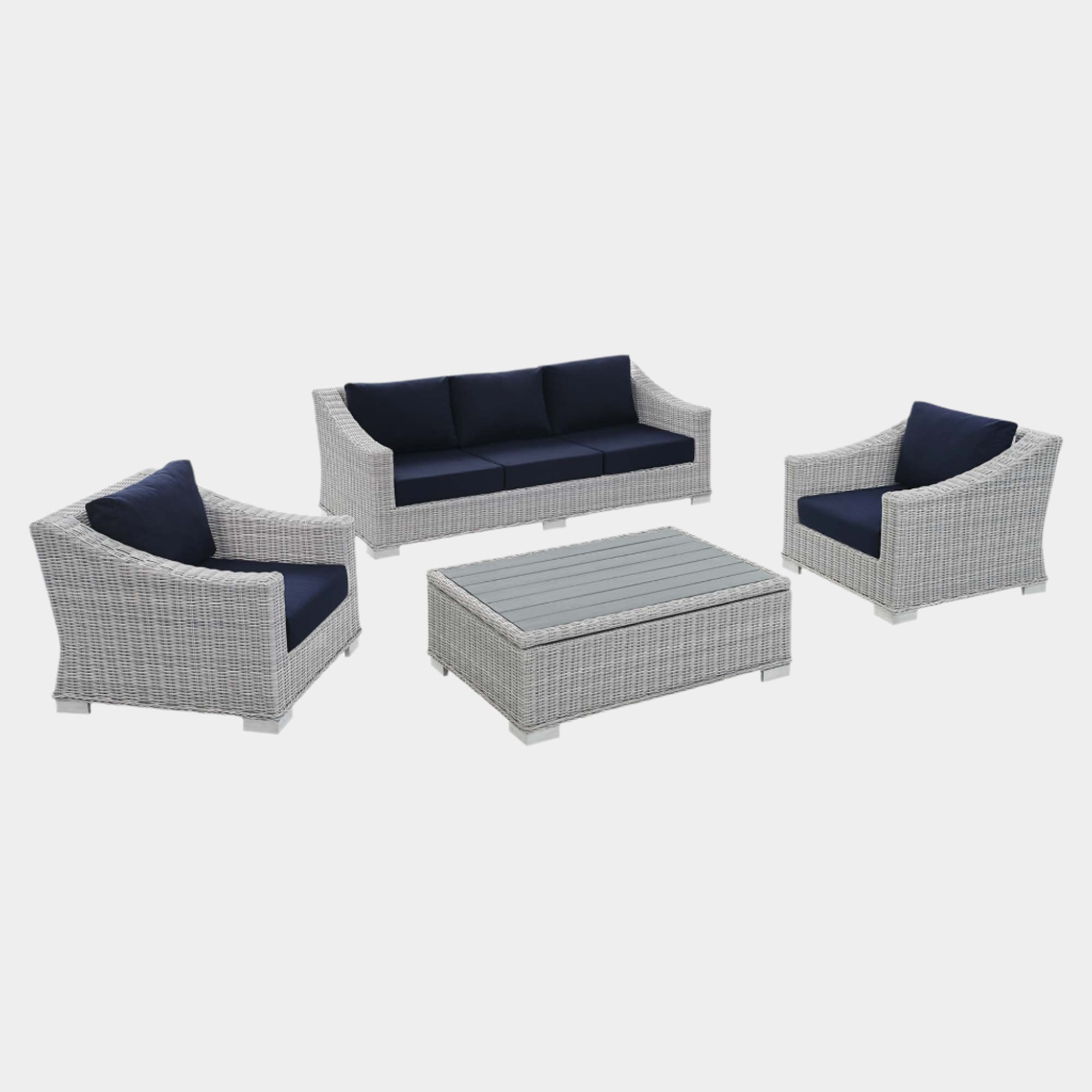 Conway 4-Piece Sunbrella® Outdoor Patio Wicker Rattan Furniture Set