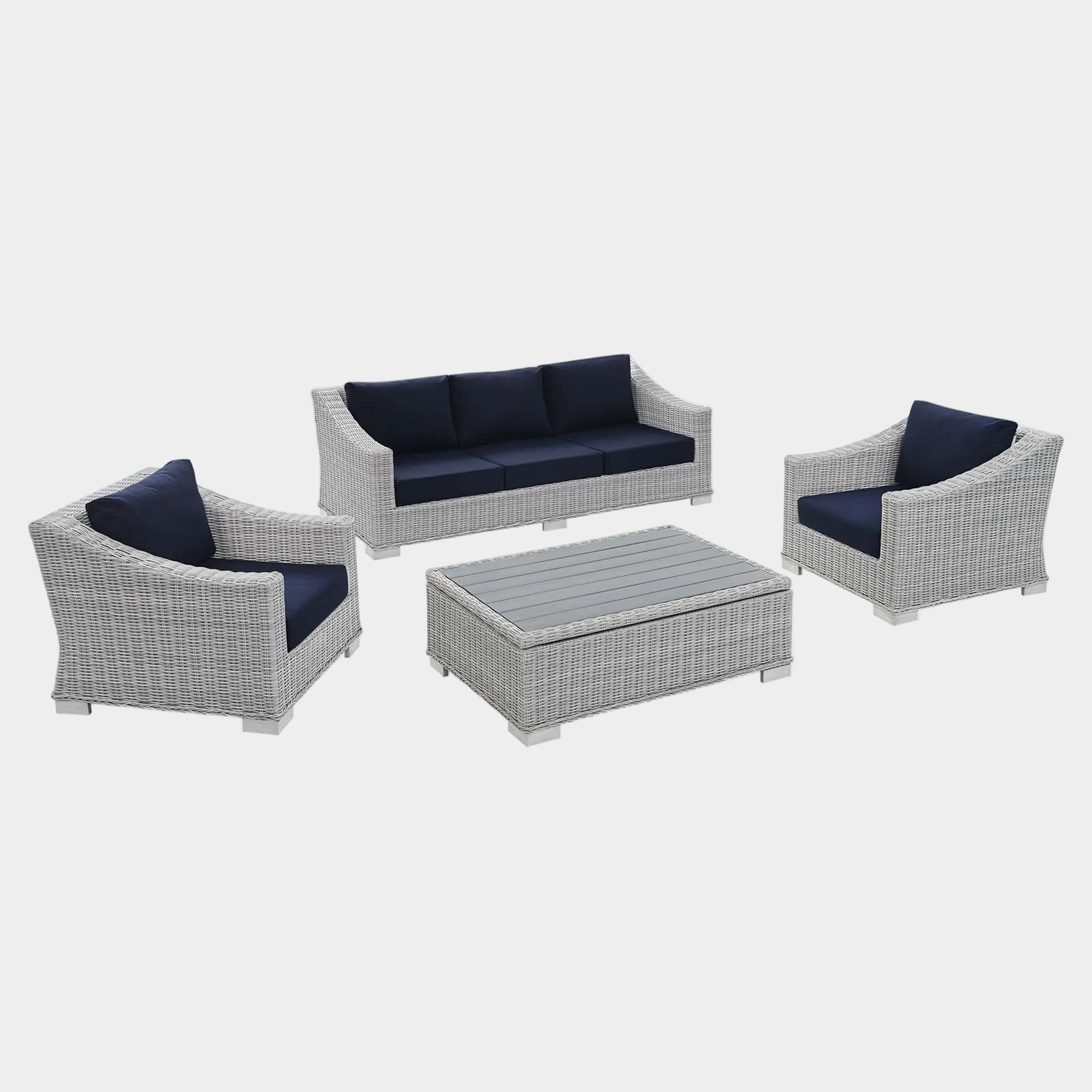 Conway 4-Piece Sunbrella® Outdoor Patio Wicker Rattan Furniture Set