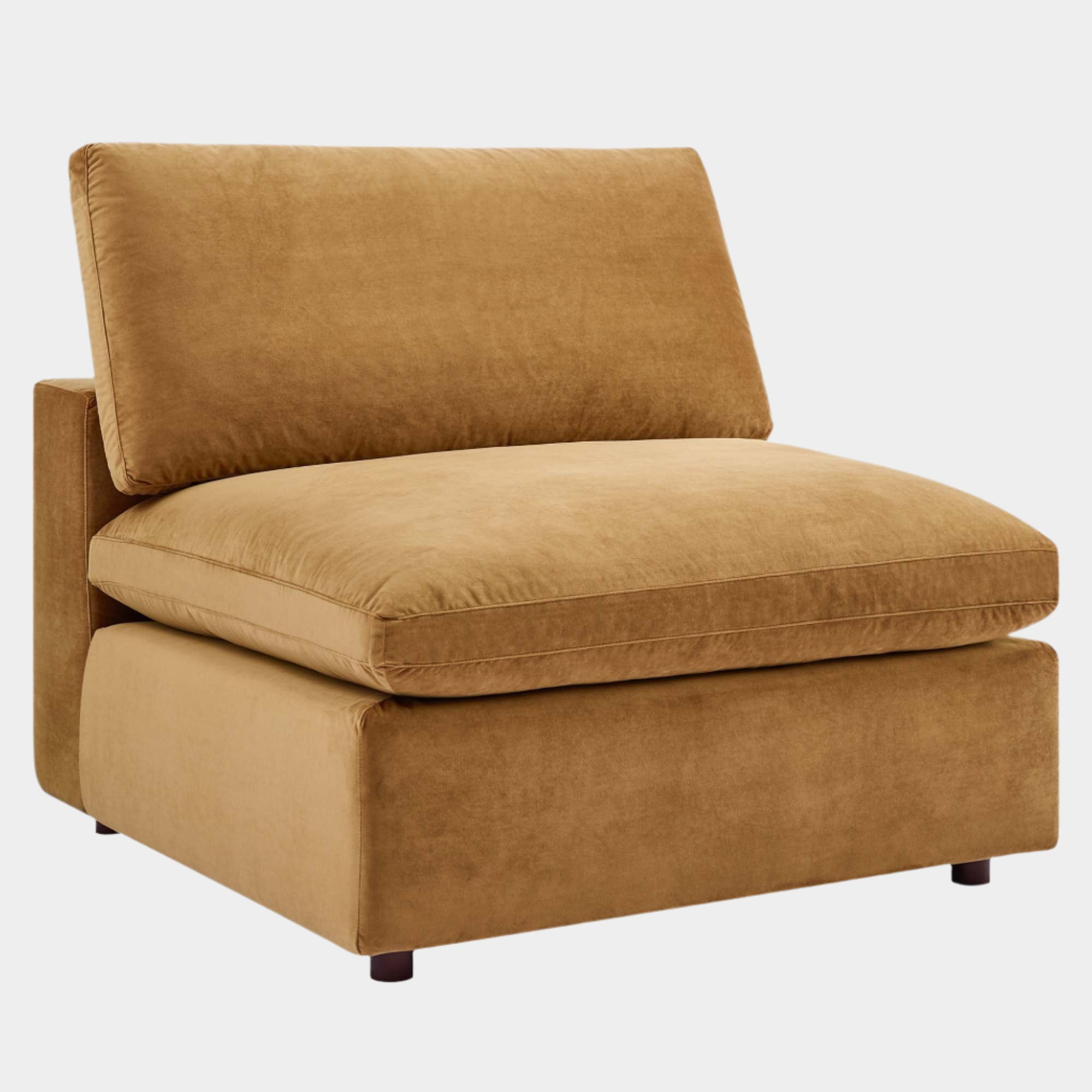 Commix Down Filled Overstuffed Performance Velvet Armless Chair