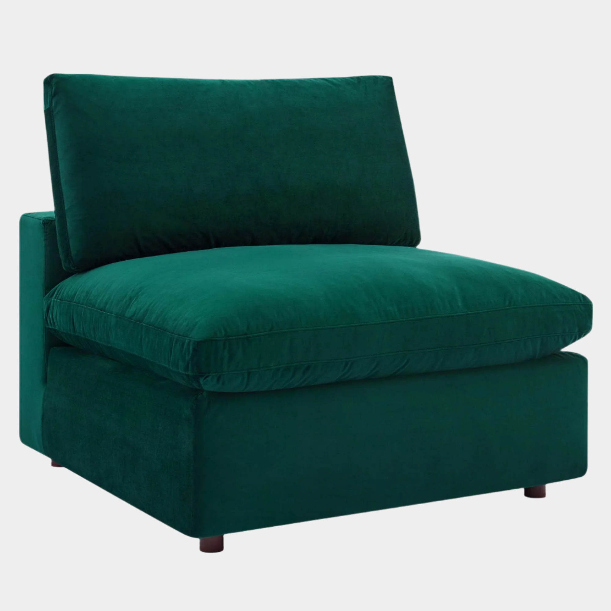 Commix Down Filled Overstuffed Performance Velvet Armless Chair