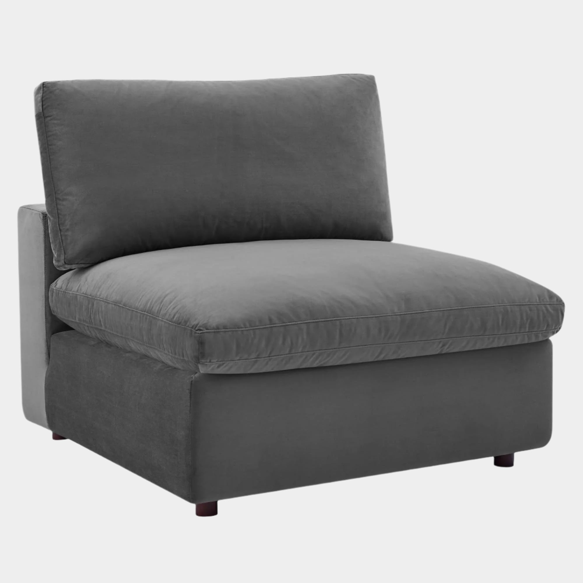 Commix Down Filled Overstuffed Performance Velvet Armless Chair