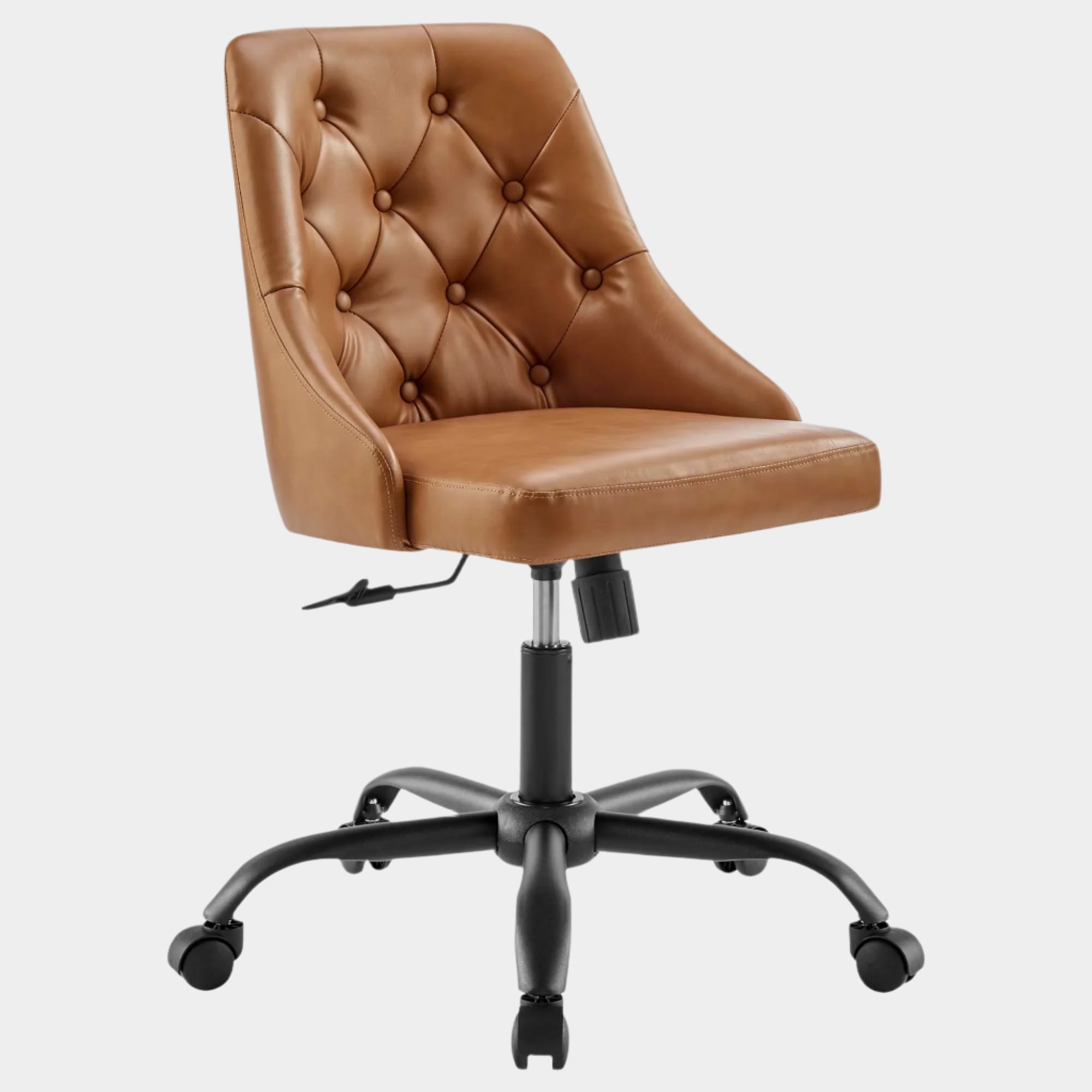 Distinct Tufted Swivel Vegan Leather Office Chair