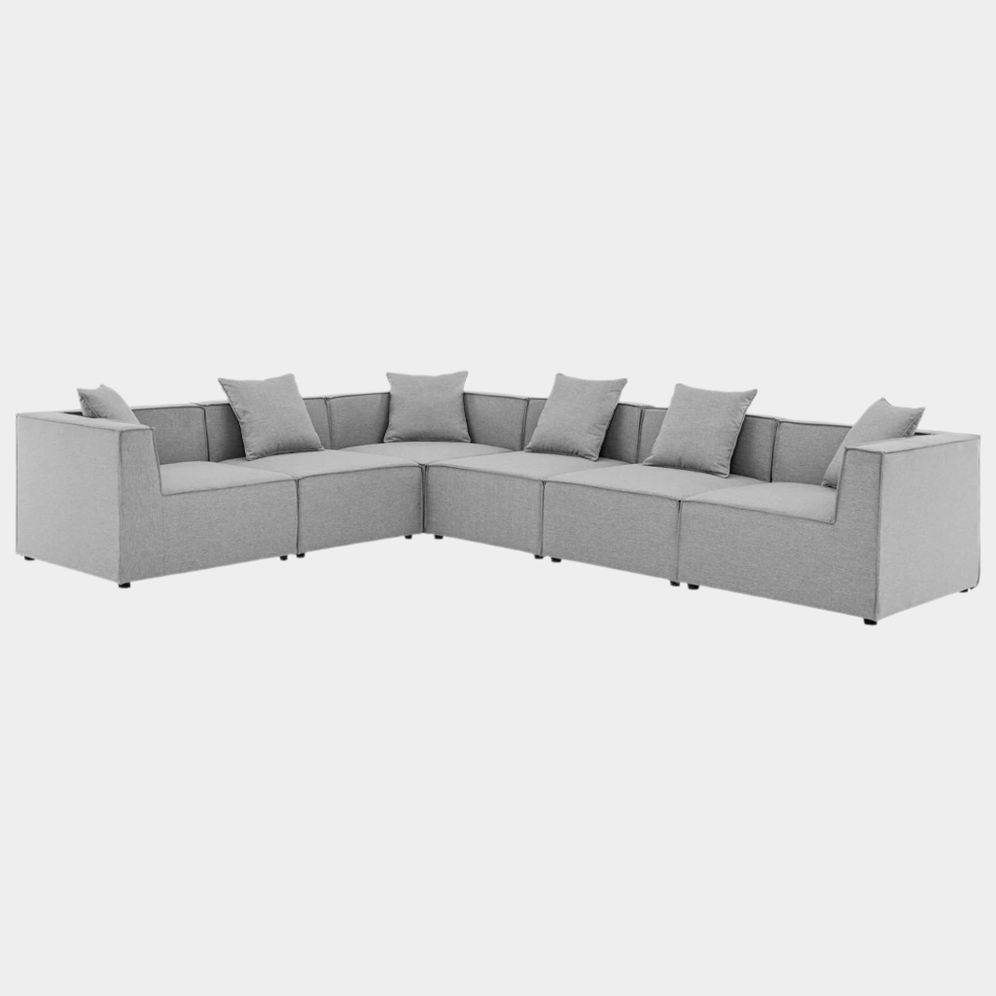 Saybrook 6-Piece Outdoor Patio Upholstered Sectional Sofa