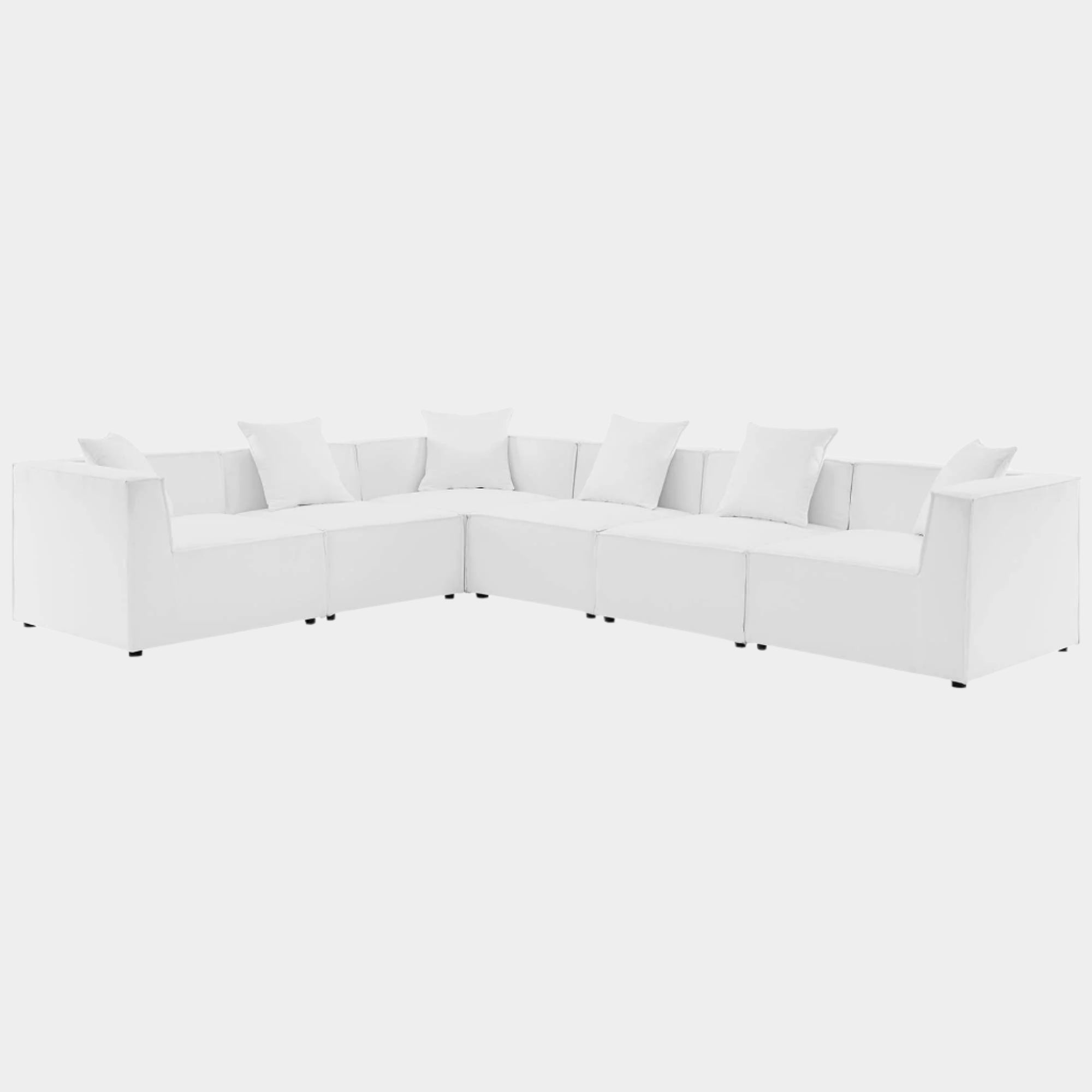 Saybrook 6-Piece Outdoor Patio Upholstered Sectional Sofa