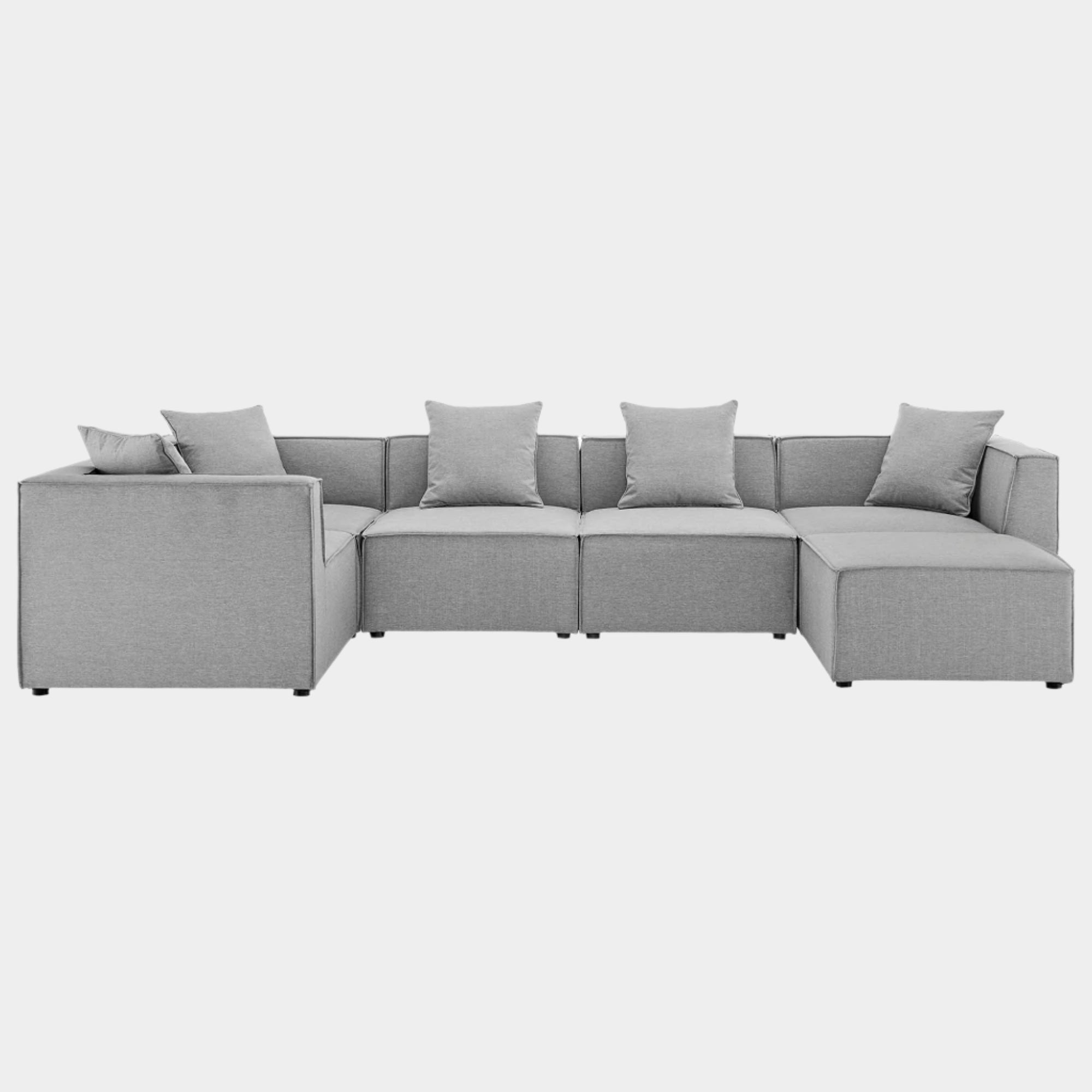 Saybrook 6-Piece Outdoor Patio Upholstered Sectional Sofa