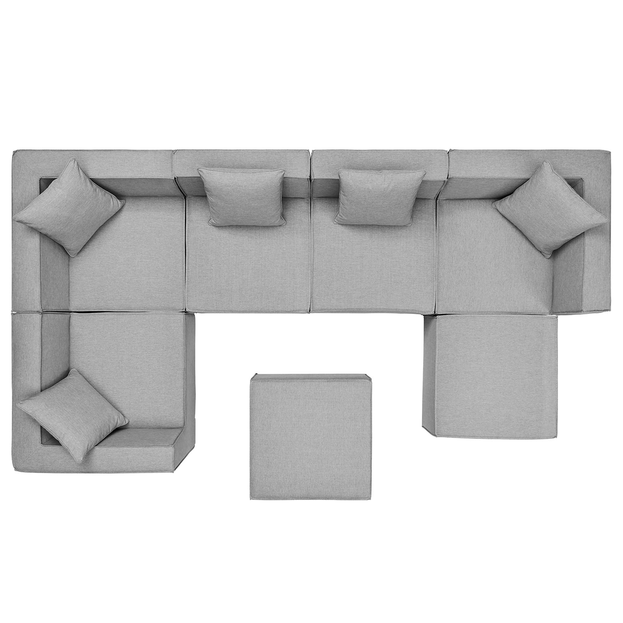 Saybrook 7-Piece Outdoor Patio Upholstered Sectional Sofa