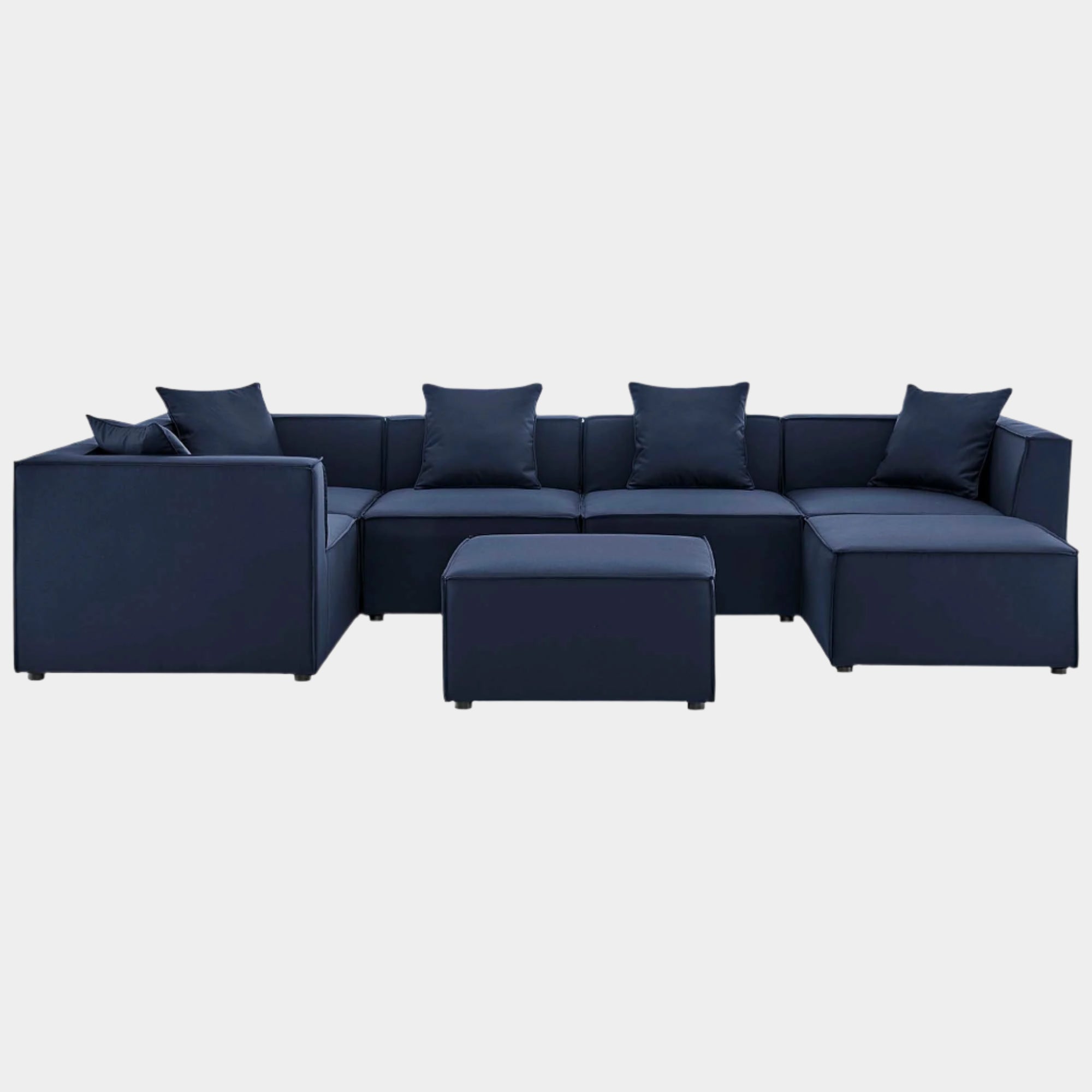 Saybrook 7-Piece Outdoor Patio Upholstered Sectional Sofa