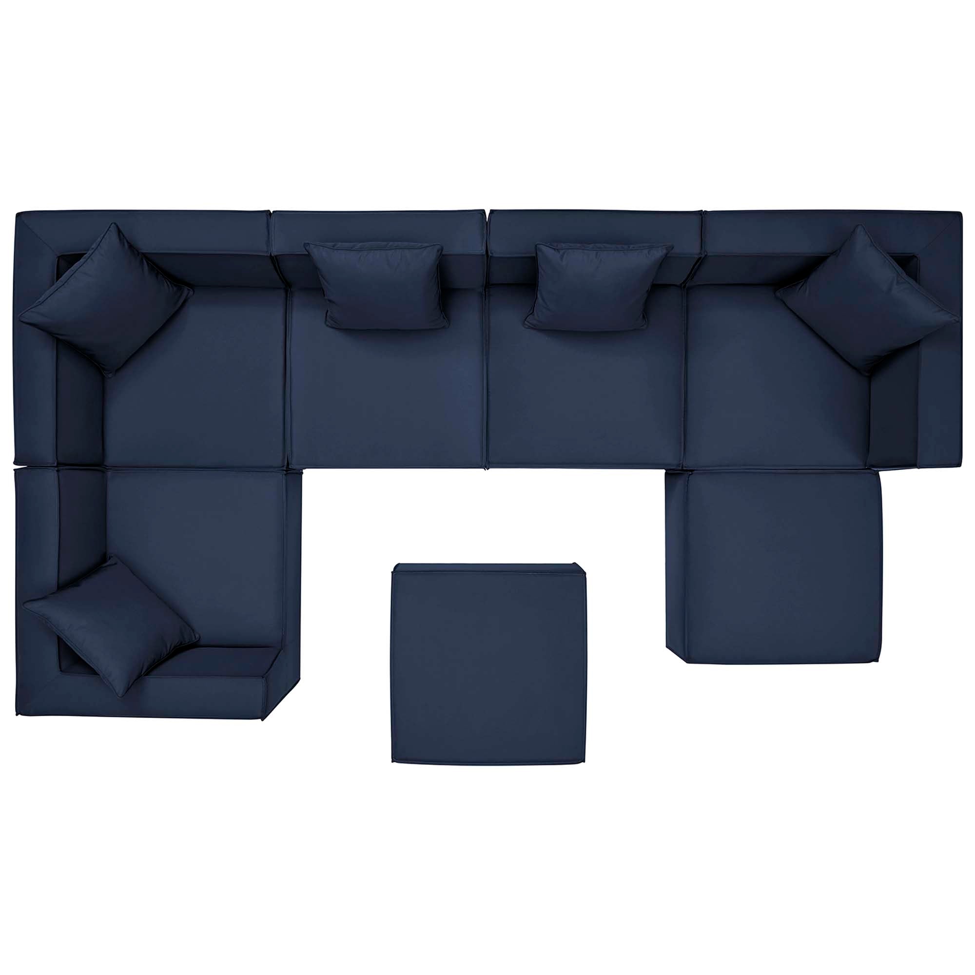 Saybrook 7-Piece Outdoor Patio Upholstered Sectional Sofa