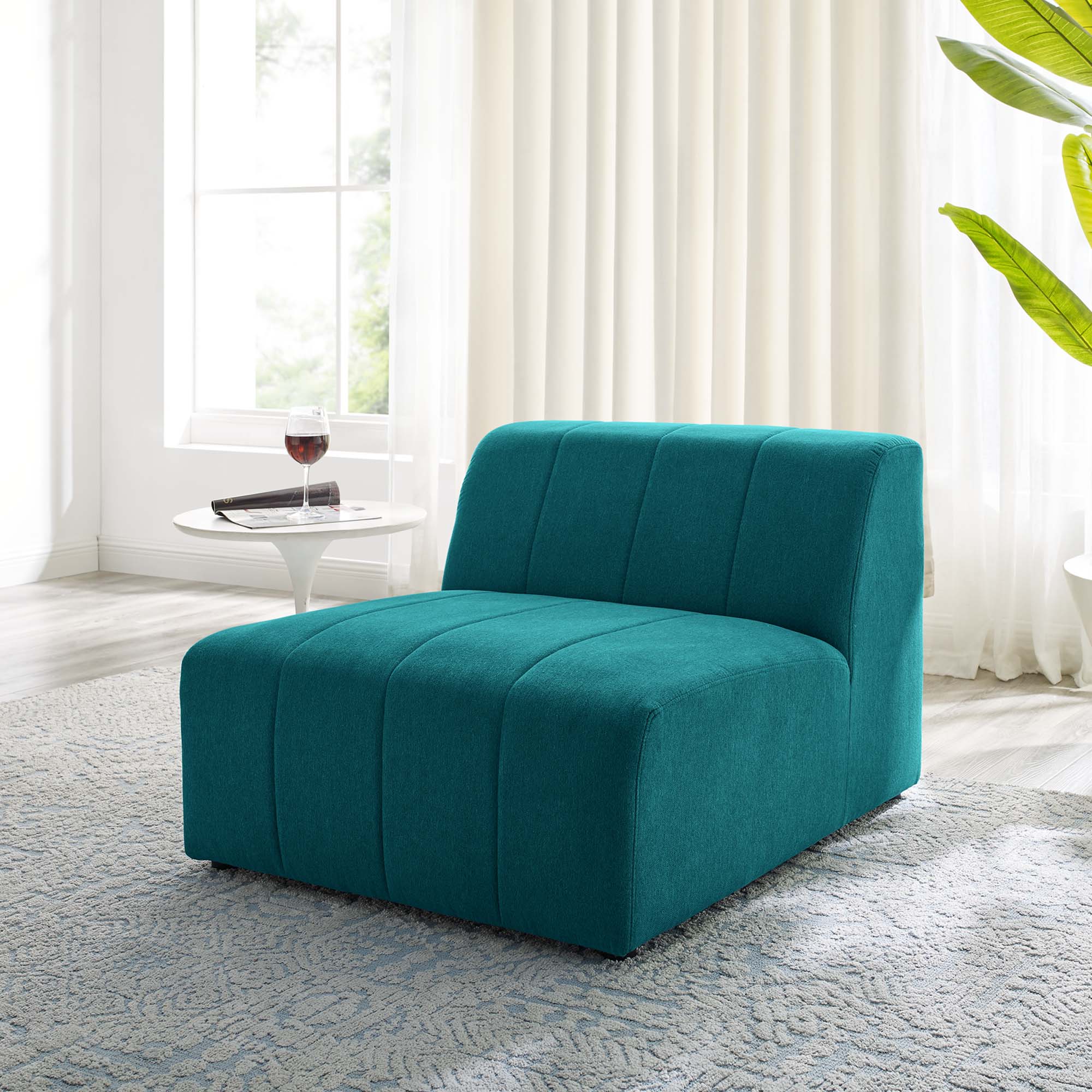 Bartlett Upholstered Fabric Armless Chair