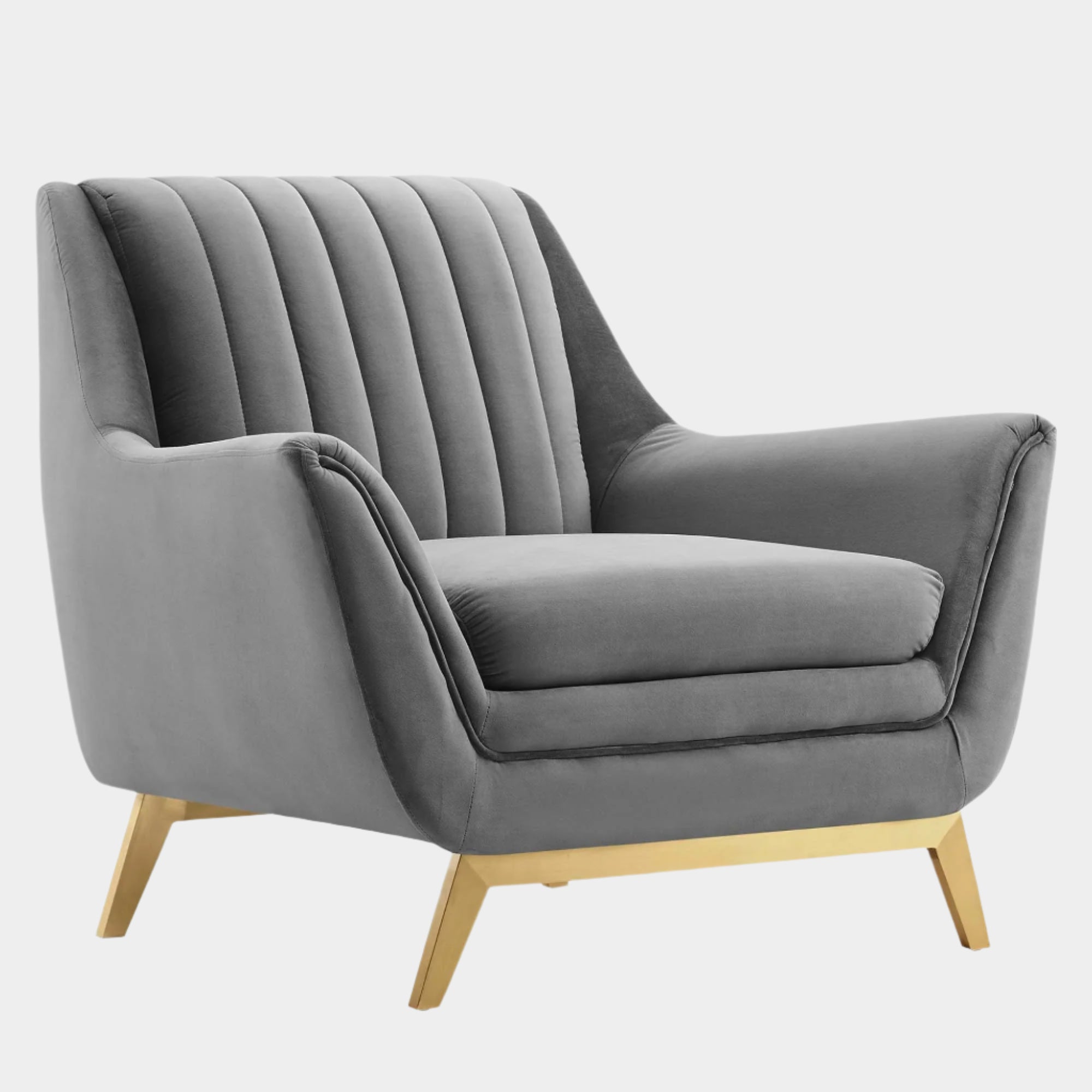 Winsome Channel Tufted Performance Velvet Armchair