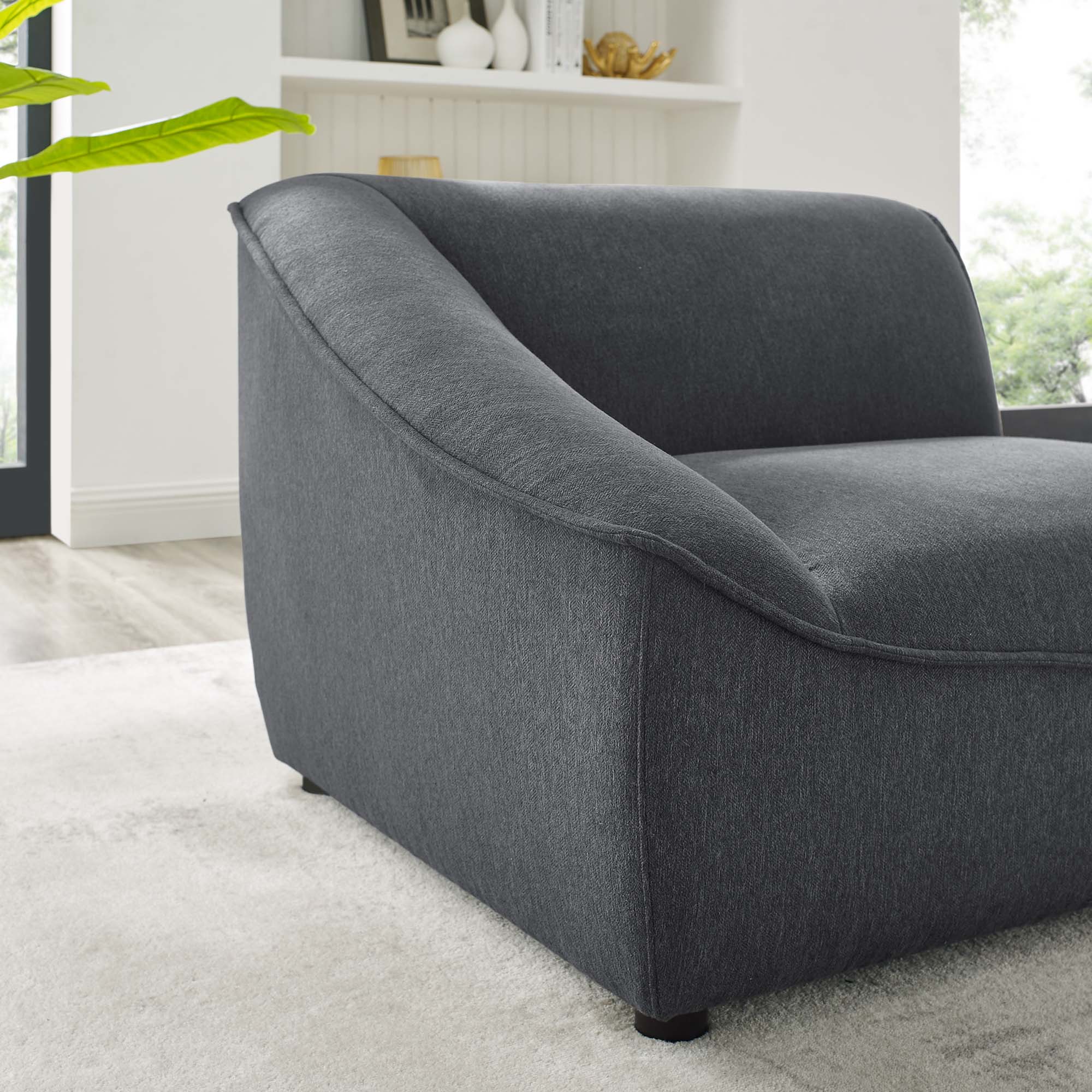 Chaise sans accoudoirs rembourrée en duvet Commix