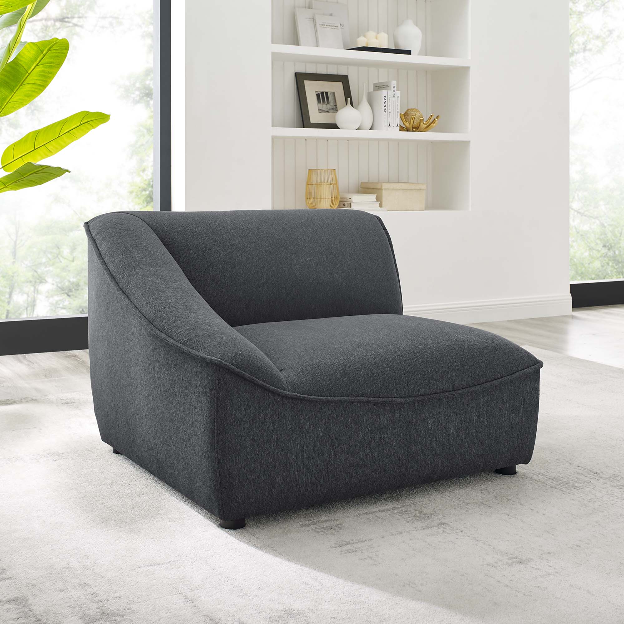 Chaise sans accoudoirs rembourrée en duvet Commix