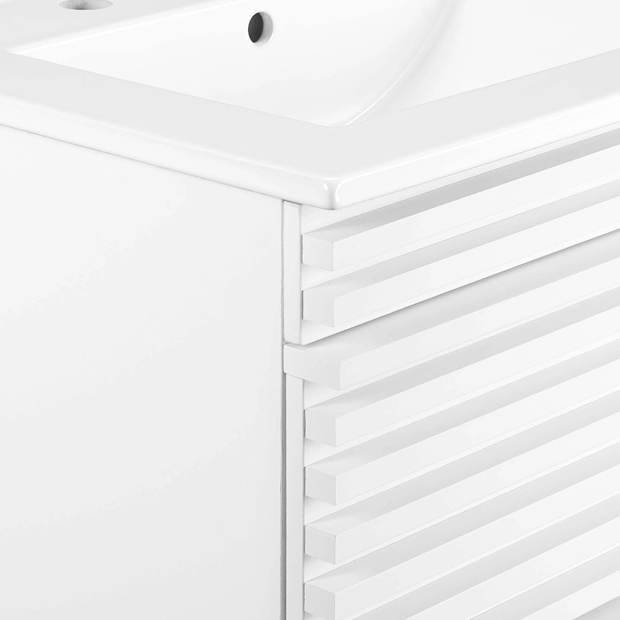 Render Wall-Mount Bathroom Vanity with White Basin Included