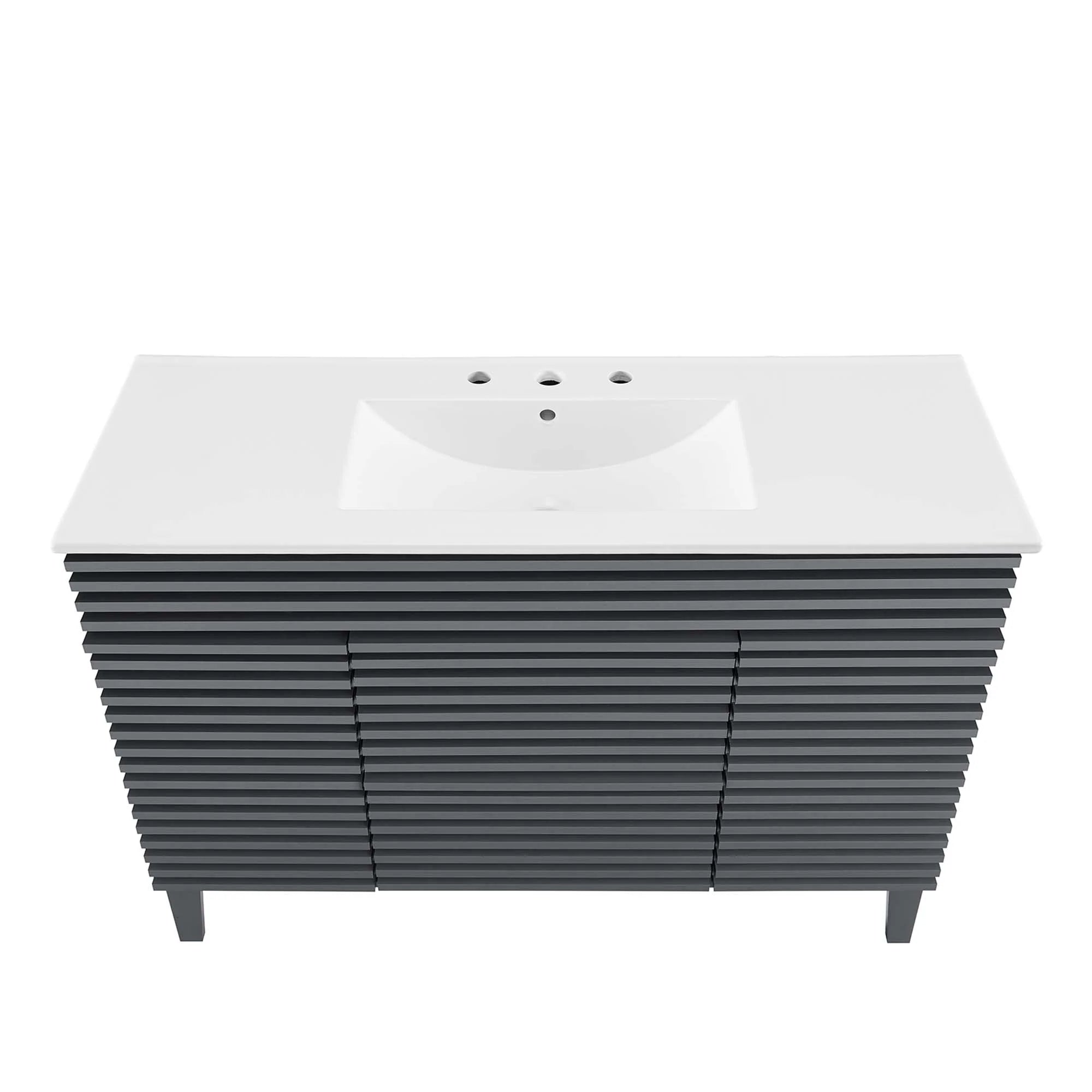 Meuble-lavabo de salle de bain avec vasque blanche incluse