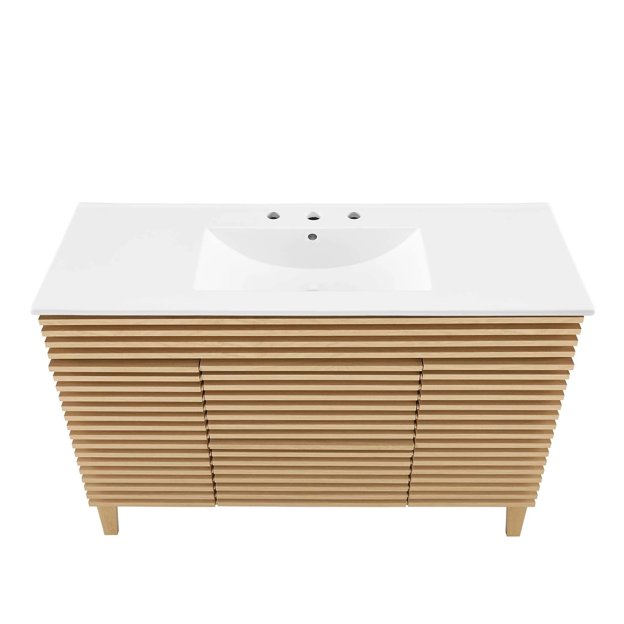 Meuble-lavabo de salle de bain avec vasque blanche incluse