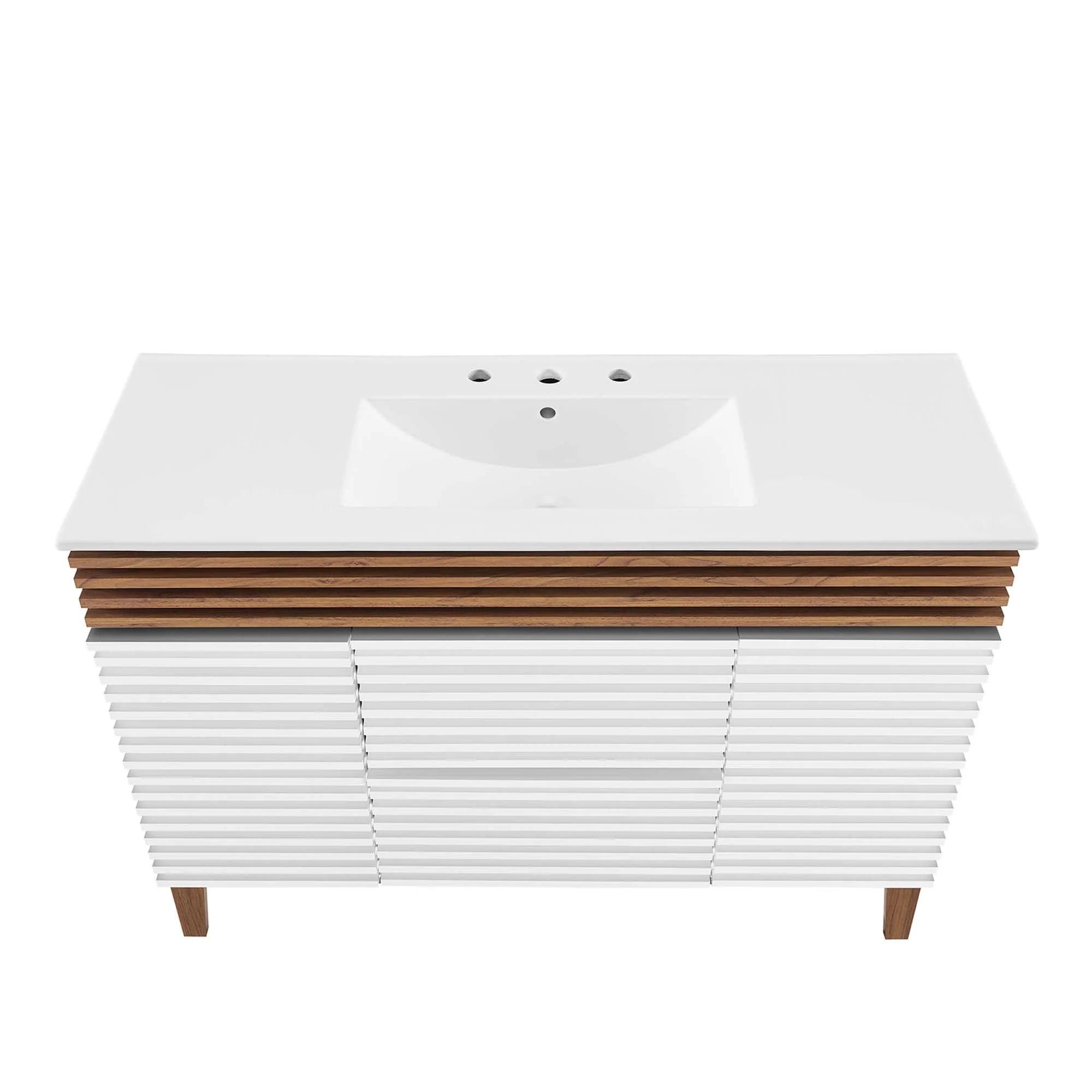 Meuble-lavabo de salle de bain avec vasque blanche incluse