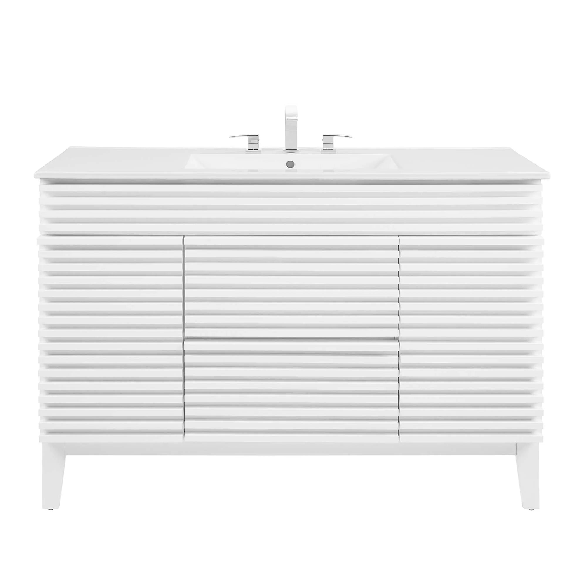 Meuble-lavabo de salle de bain avec vasque blanche incluse