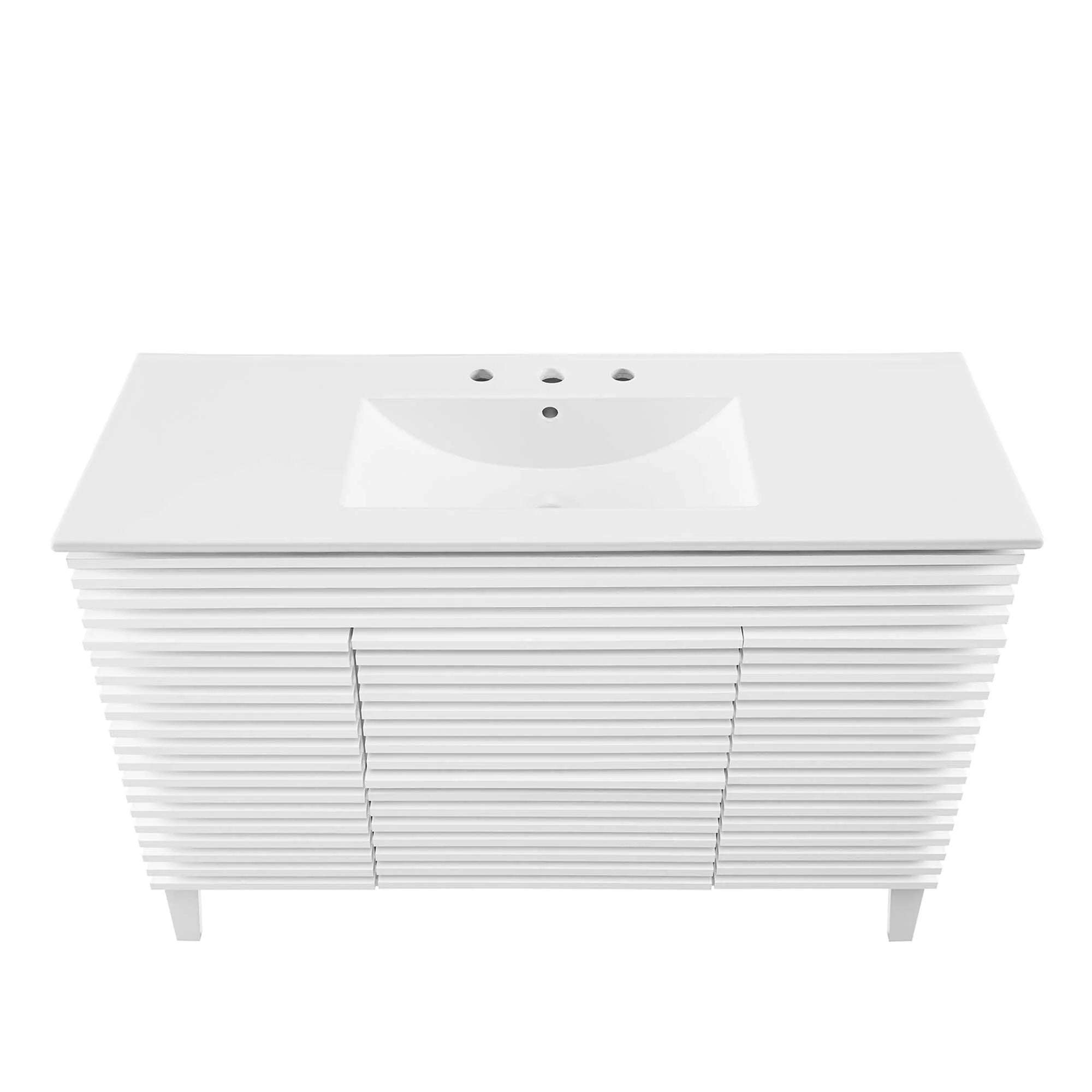 Meuble-lavabo de salle de bain avec vasque blanche incluse