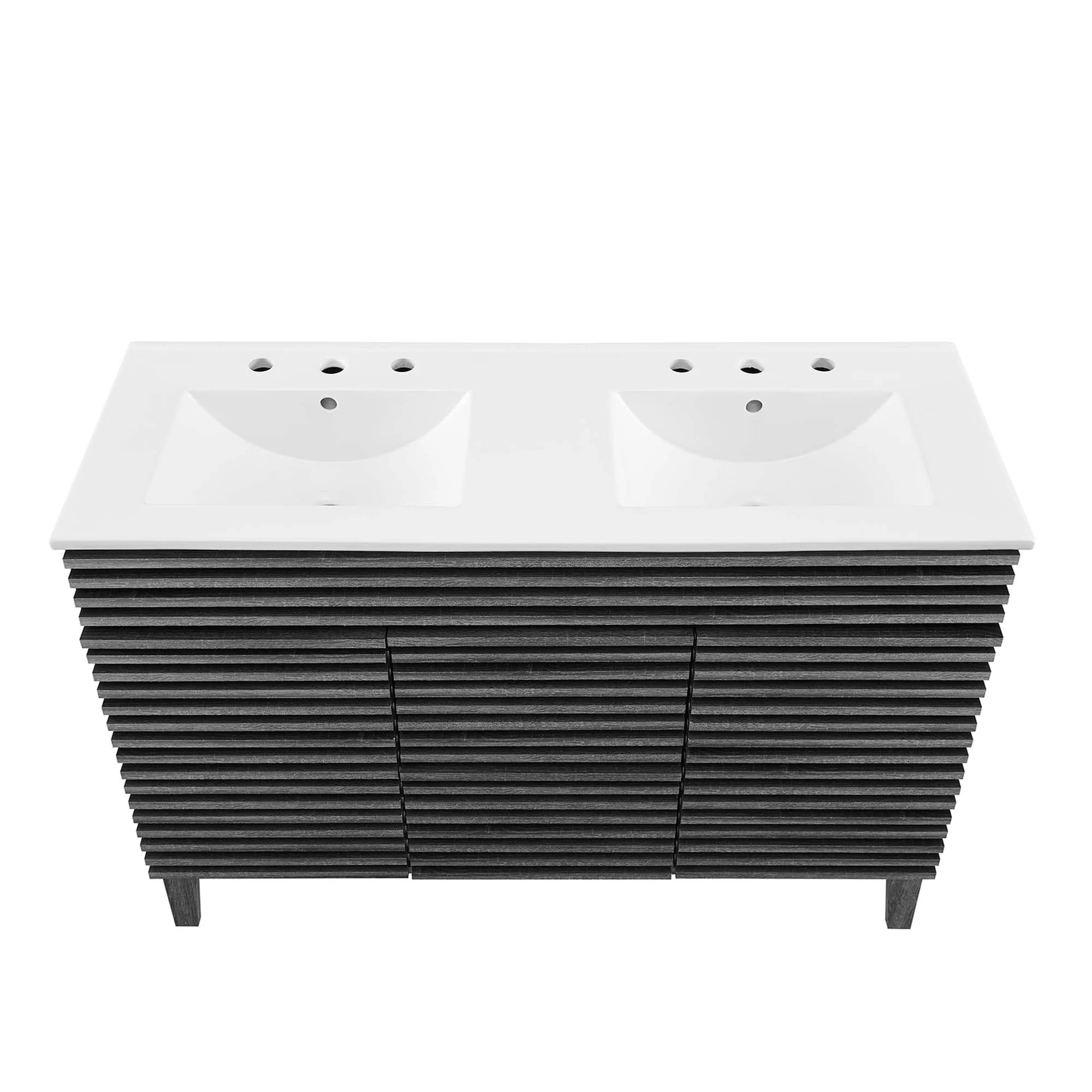 Meuble-lavabo de salle de bain avec vasque blanche incluse