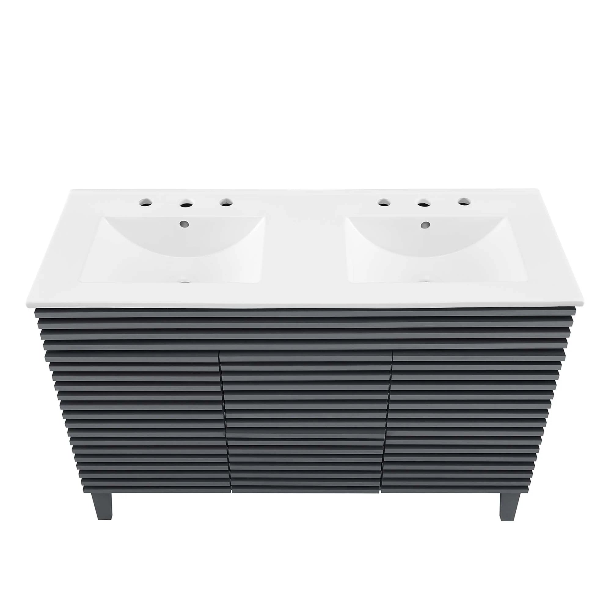 Meuble-lavabo de salle de bain avec vasque blanche incluse