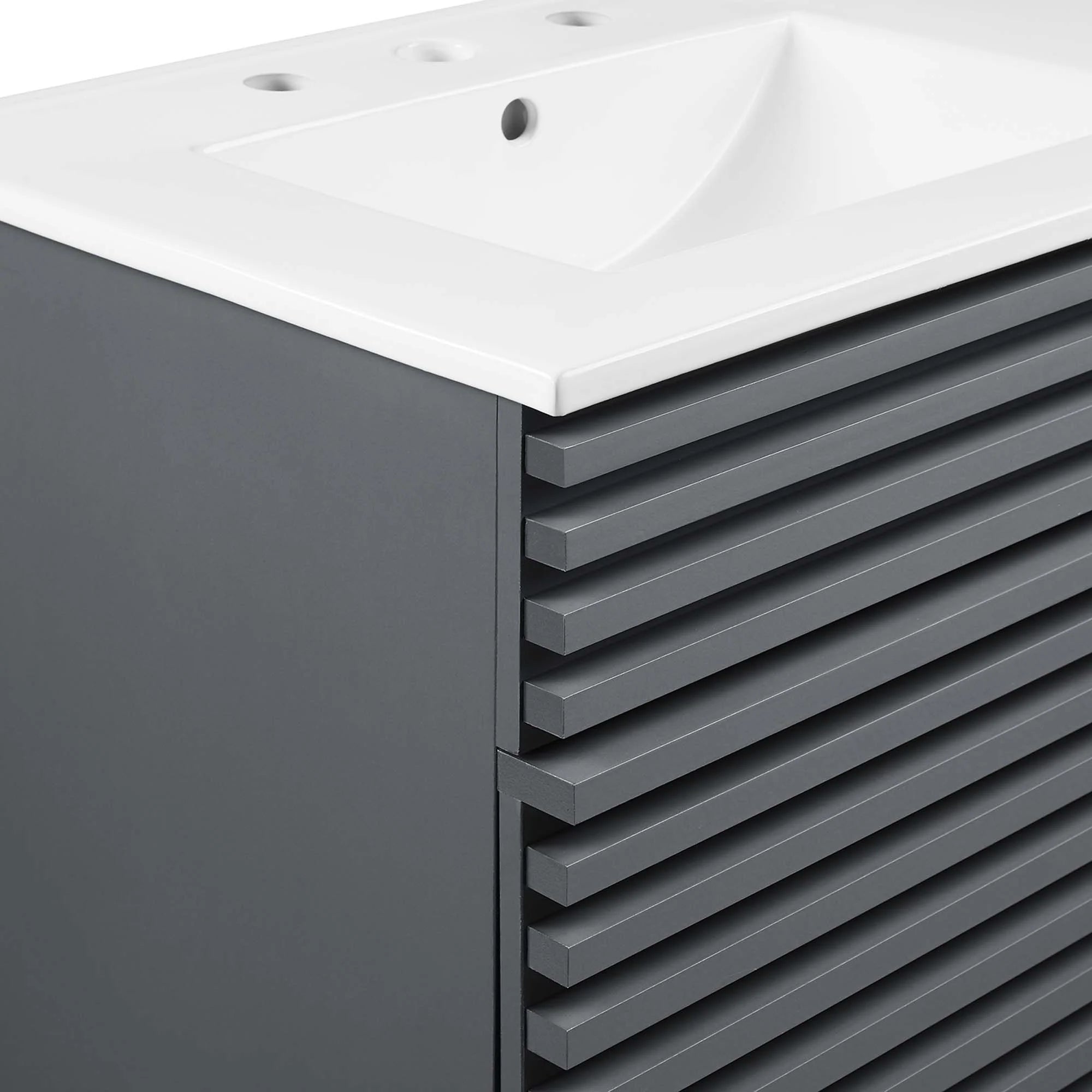 Meuble-lavabo de salle de bain avec vasque blanche incluse