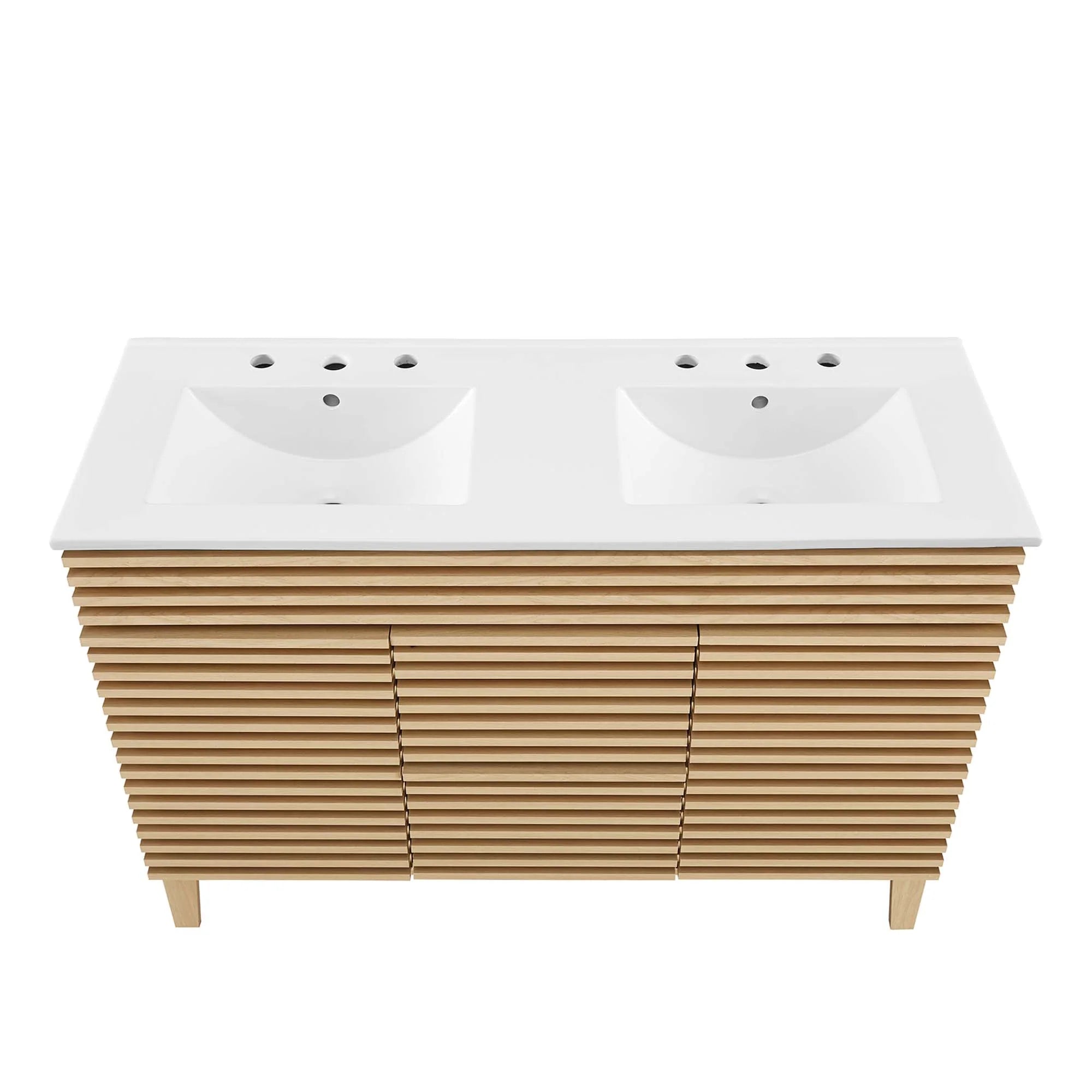 Meuble-lavabo de salle de bain avec vasque blanche incluse