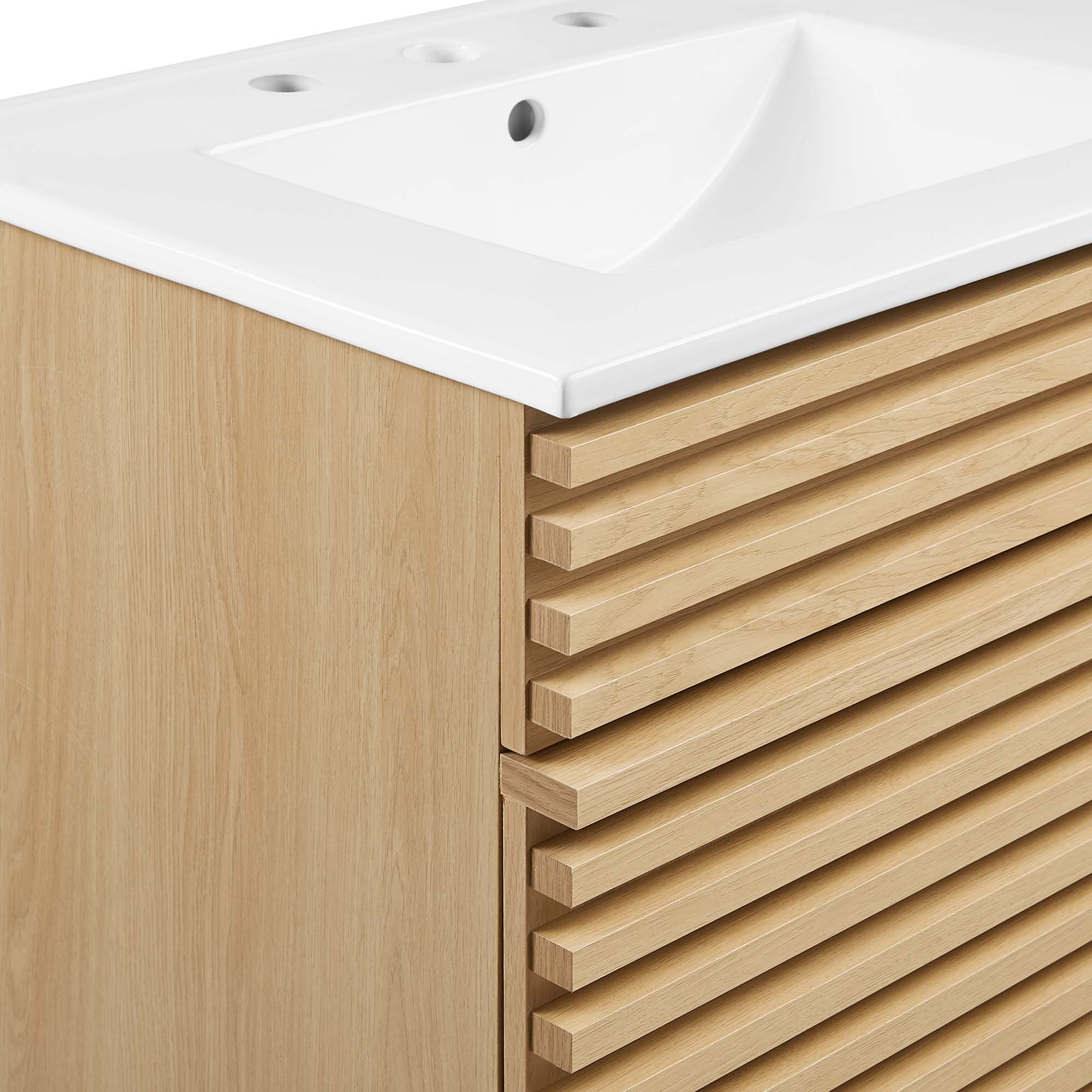 Meuble-lavabo de salle de bain avec vasque blanche incluse