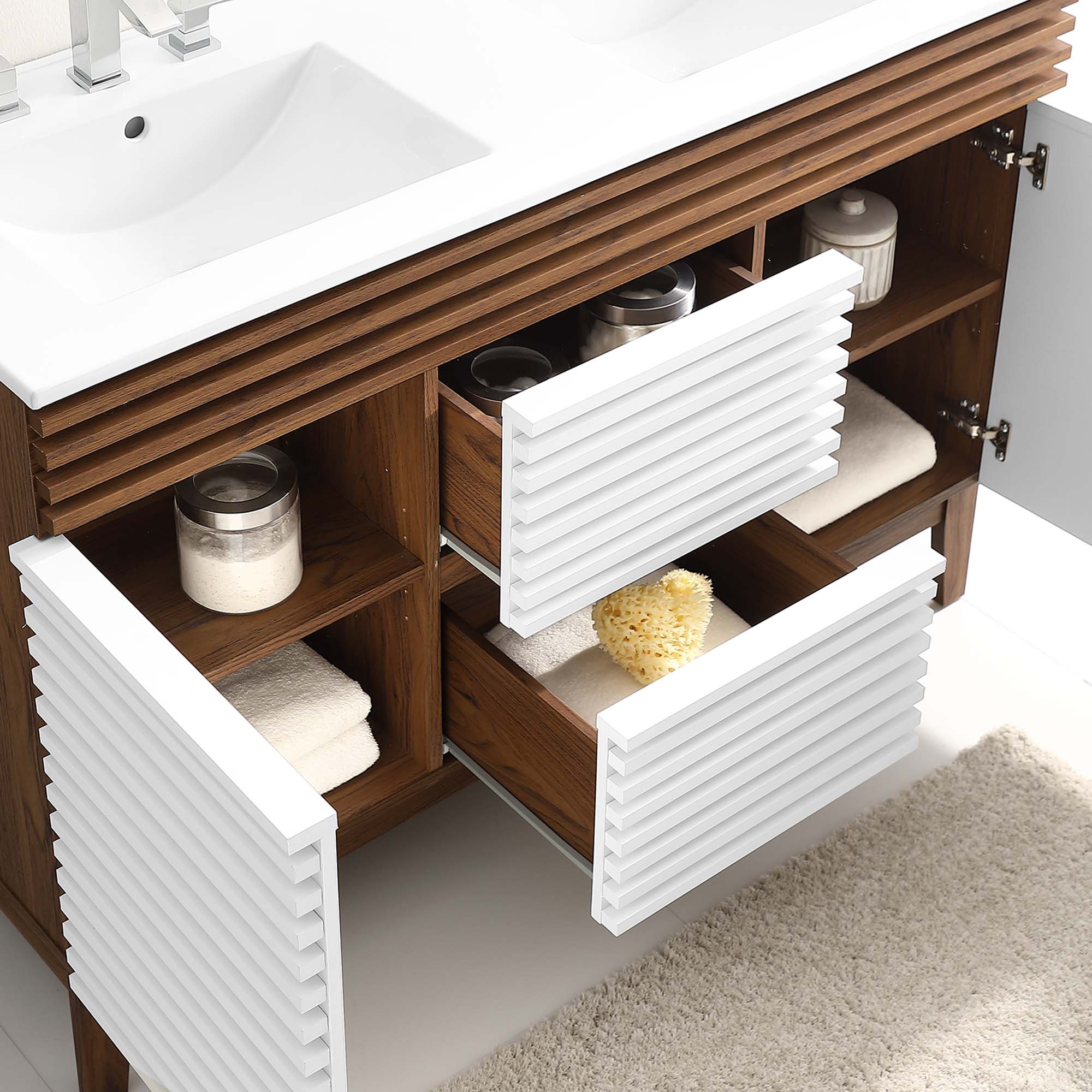 Render Bathroom Vanity with White Basin Included