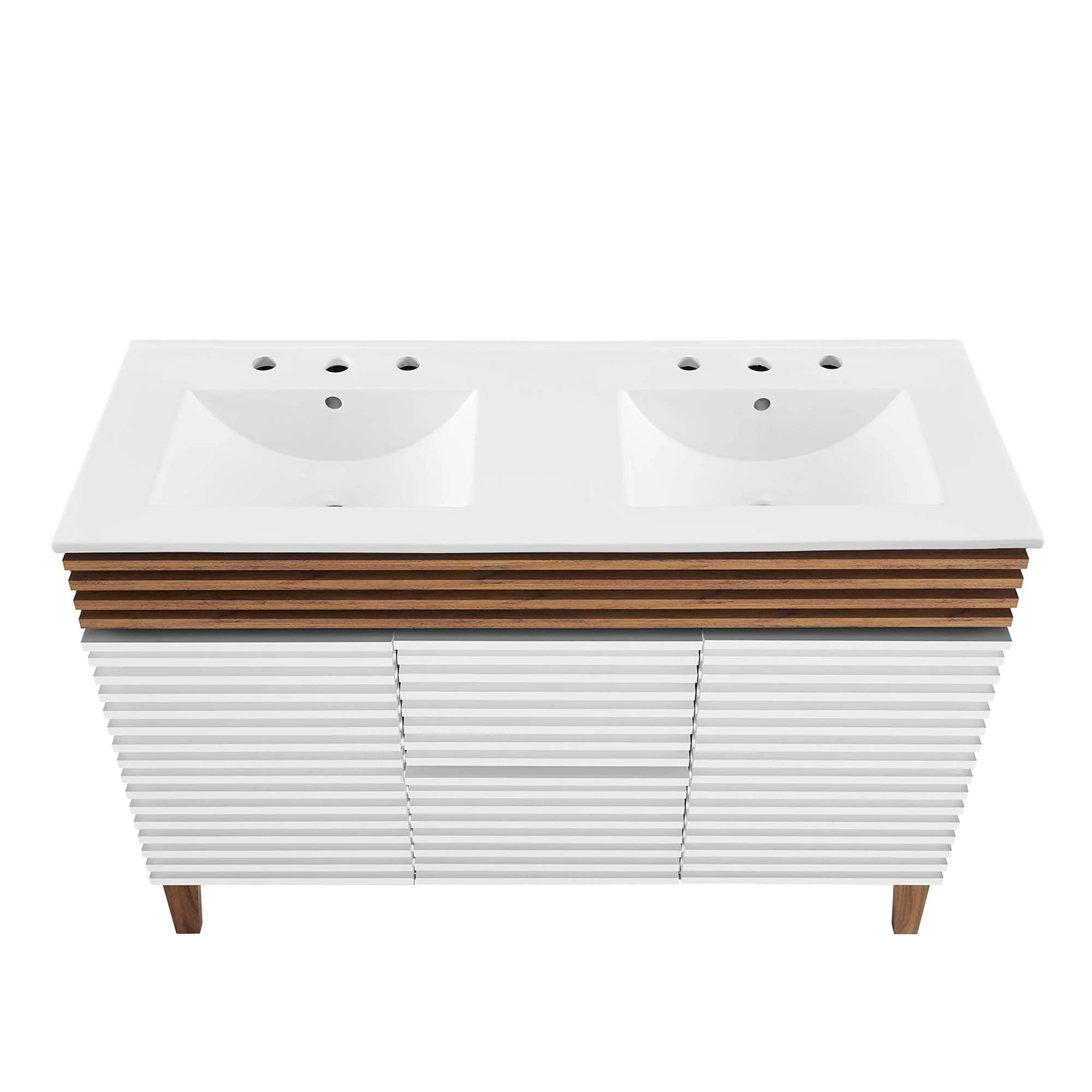 Meuble-lavabo de salle de bain avec vasque blanche incluse