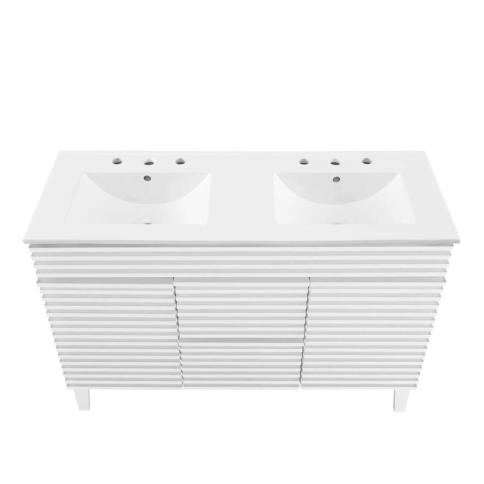 Meuble-lavabo de salle de bain avec vasque blanche incluse