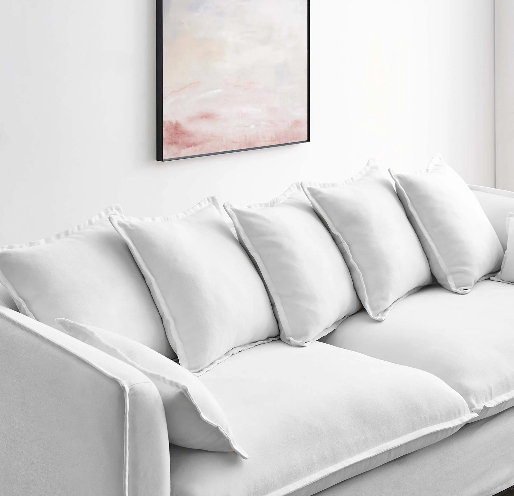Avalon Slipcover Fabric Sofa in White