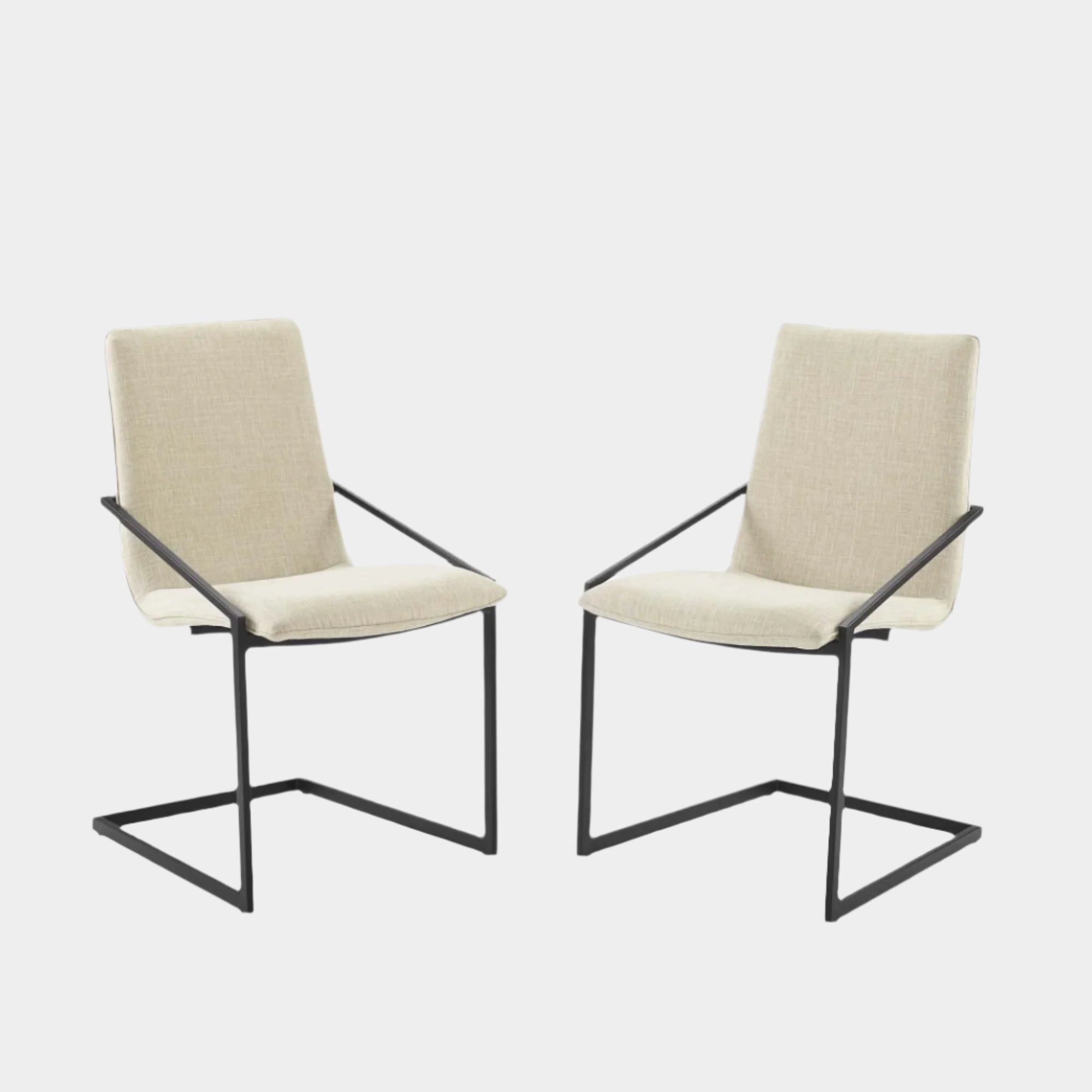 Pitch Dining Armchair Upholstered Fabric Set of 2