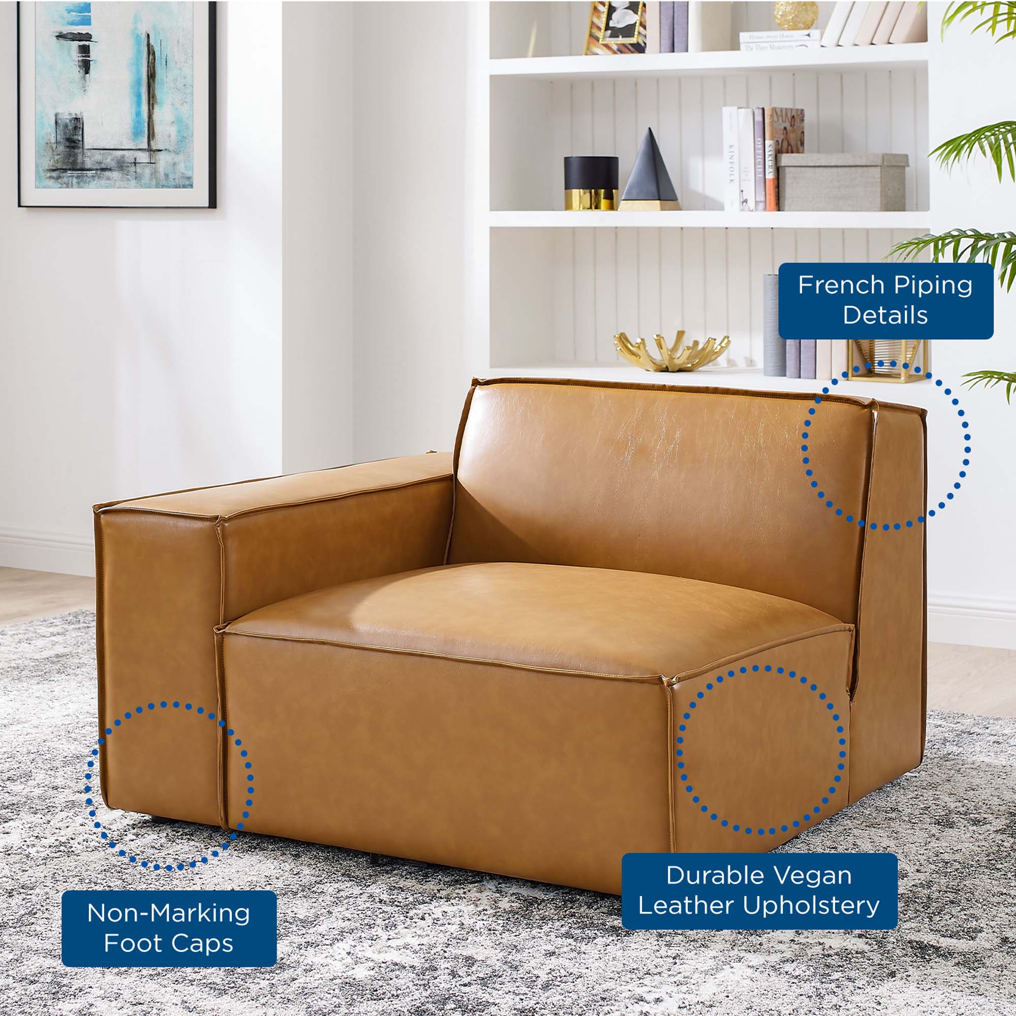 Chaise sans accoudoirs rembourrée en duvet Commix