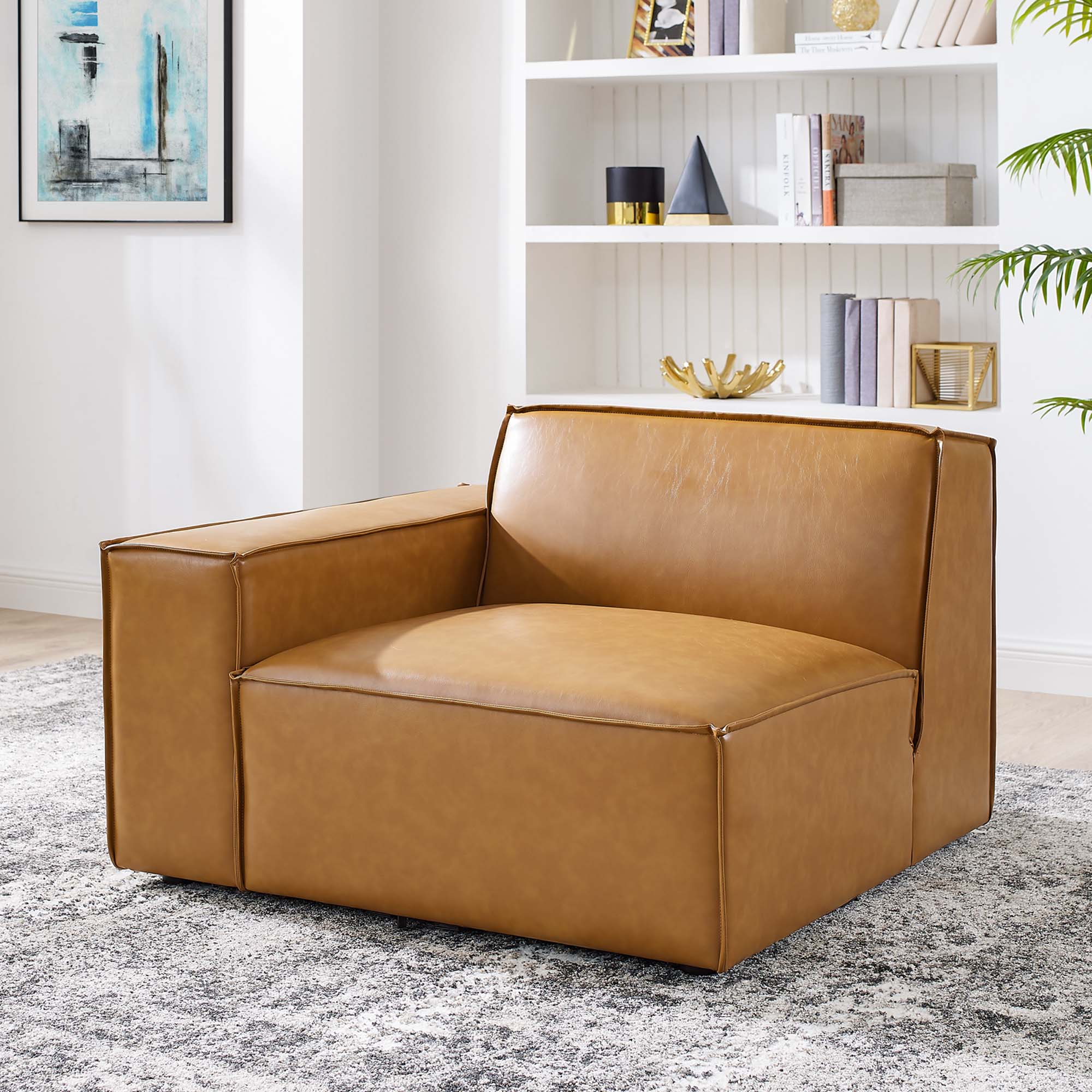 Restore Left-Arm Vegan Leather Sectional Sofa Chair