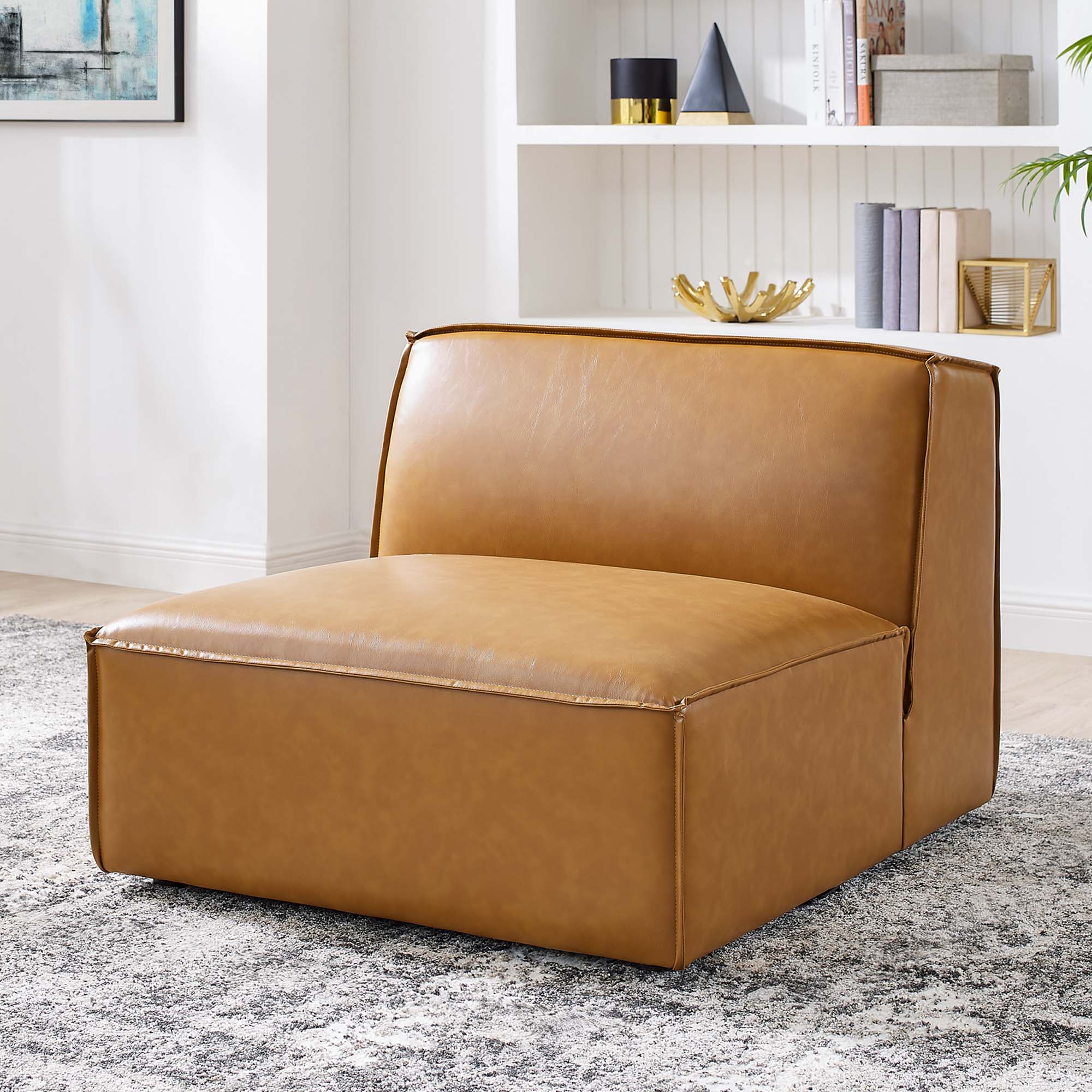 Chaise sans accoudoirs rembourrée en duvet Commix