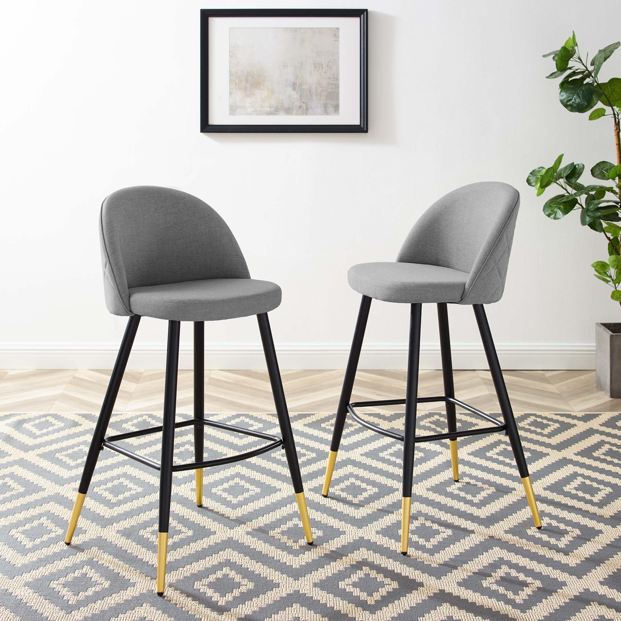 Cordial Fabric Bar Stools - Set of 2