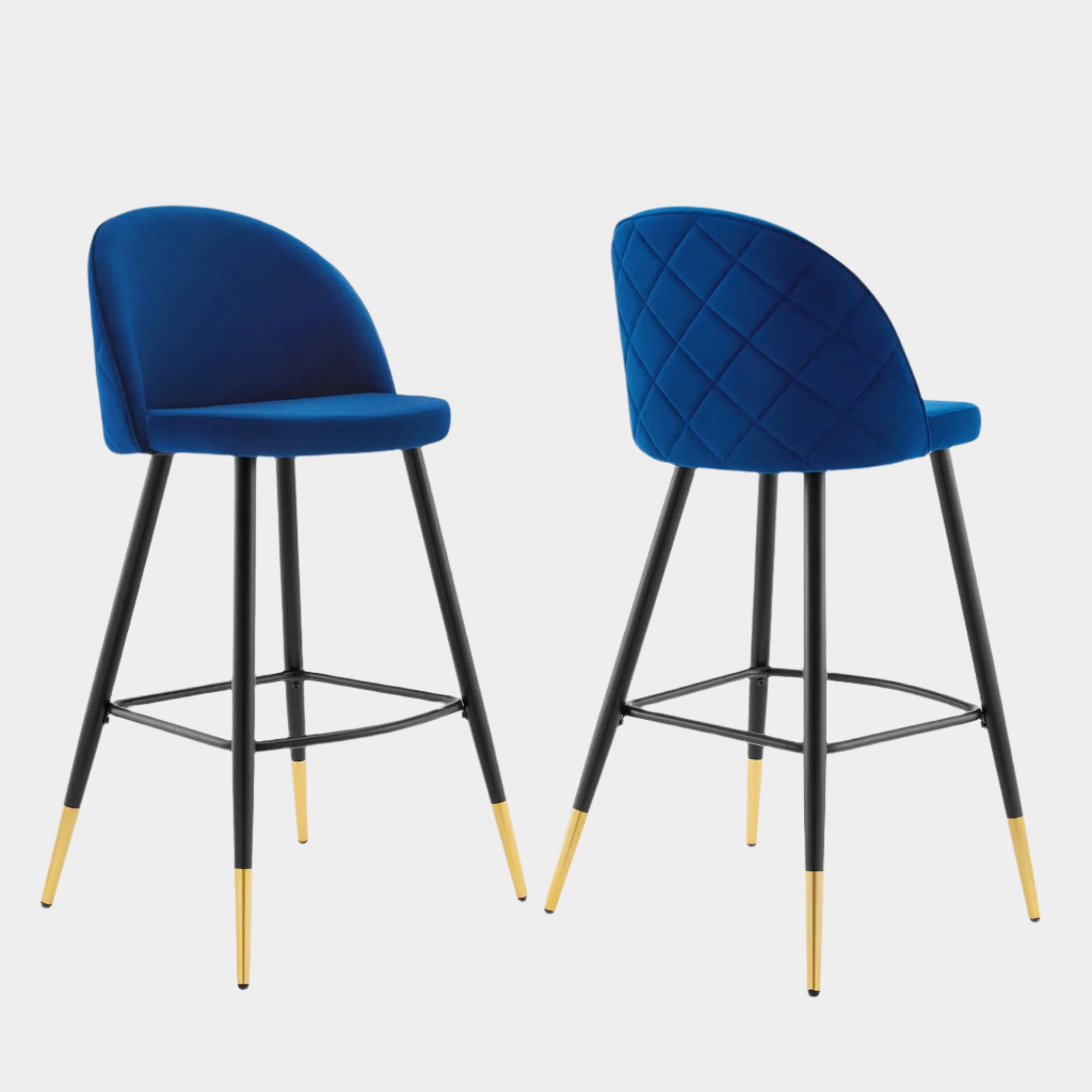 Cordial Performance Velvet Bar Stools - Set of 2