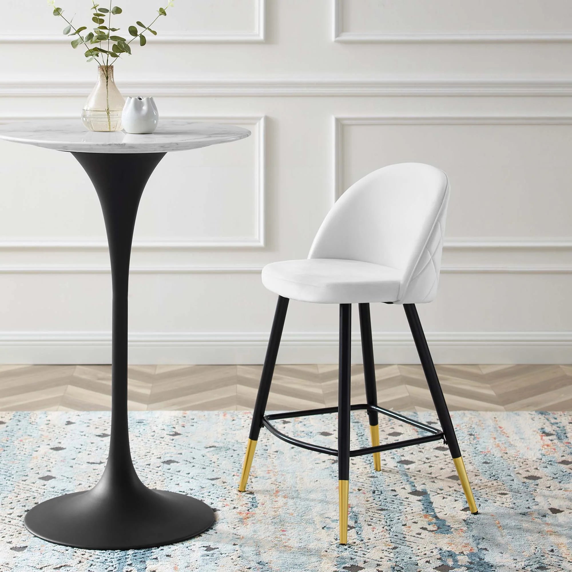 Cordial Performance Velvet Counter Stools Set of 2