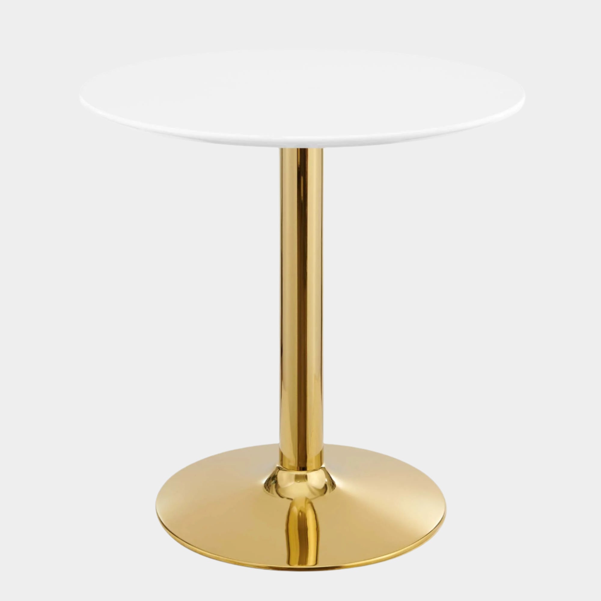 Verne 28" Dining Table in Gold White