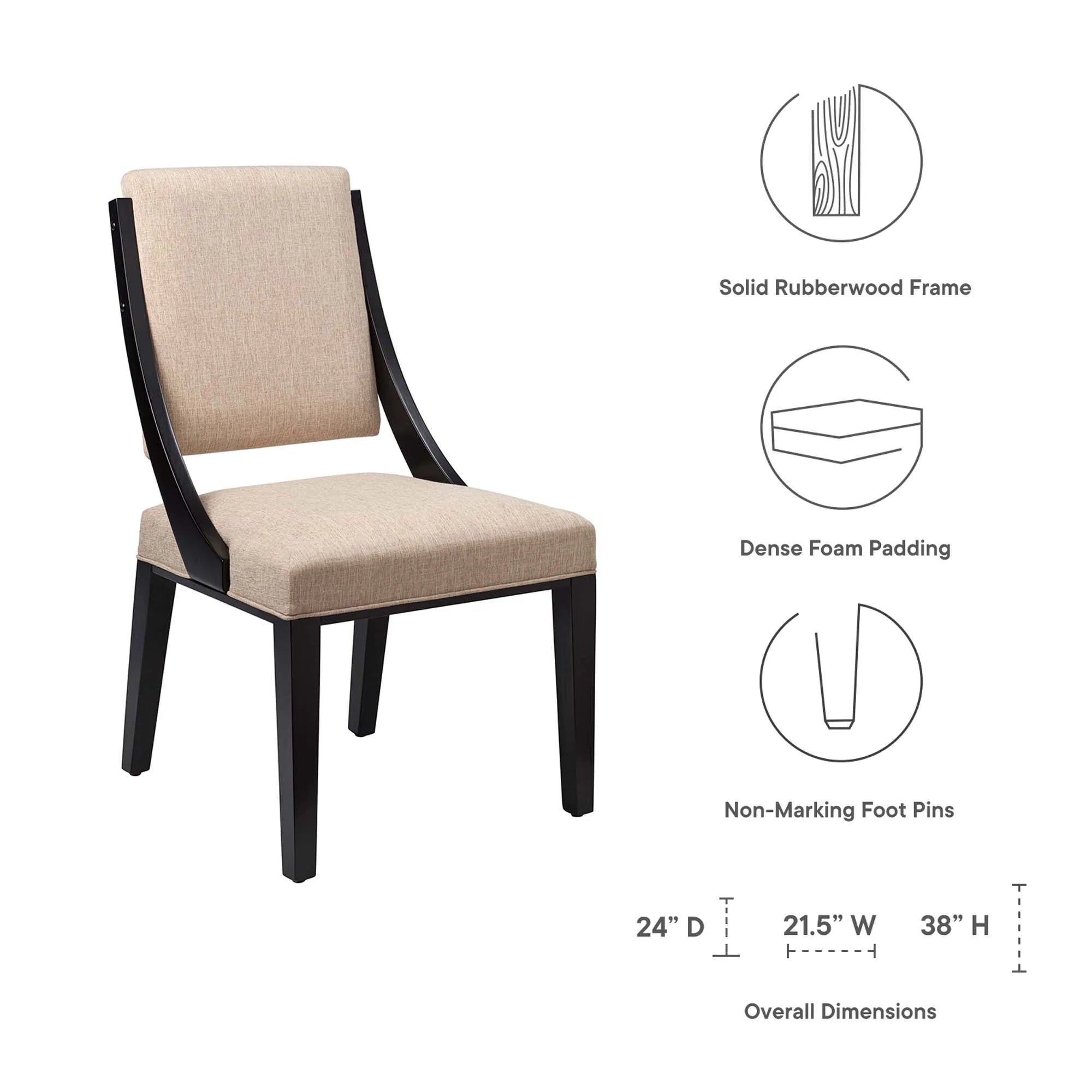 Cambridge Upholstered Fabric Dining Chairs - Set of 2