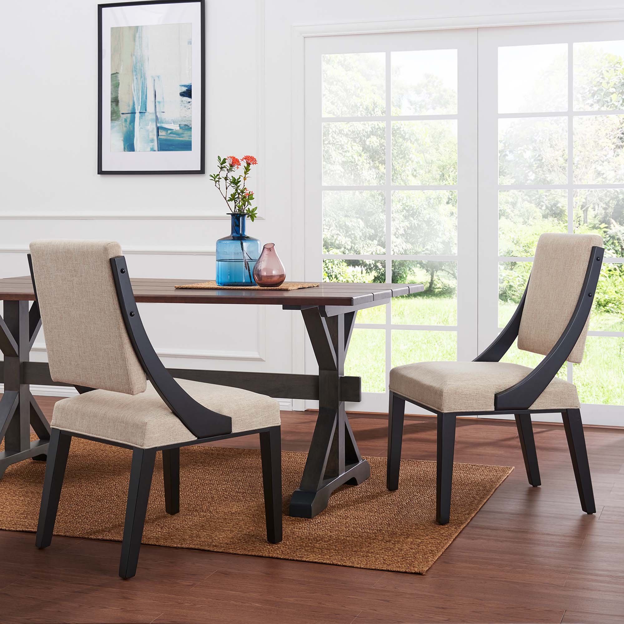 Cambridge Upholstered Fabric Dining Chairs - Set of 2