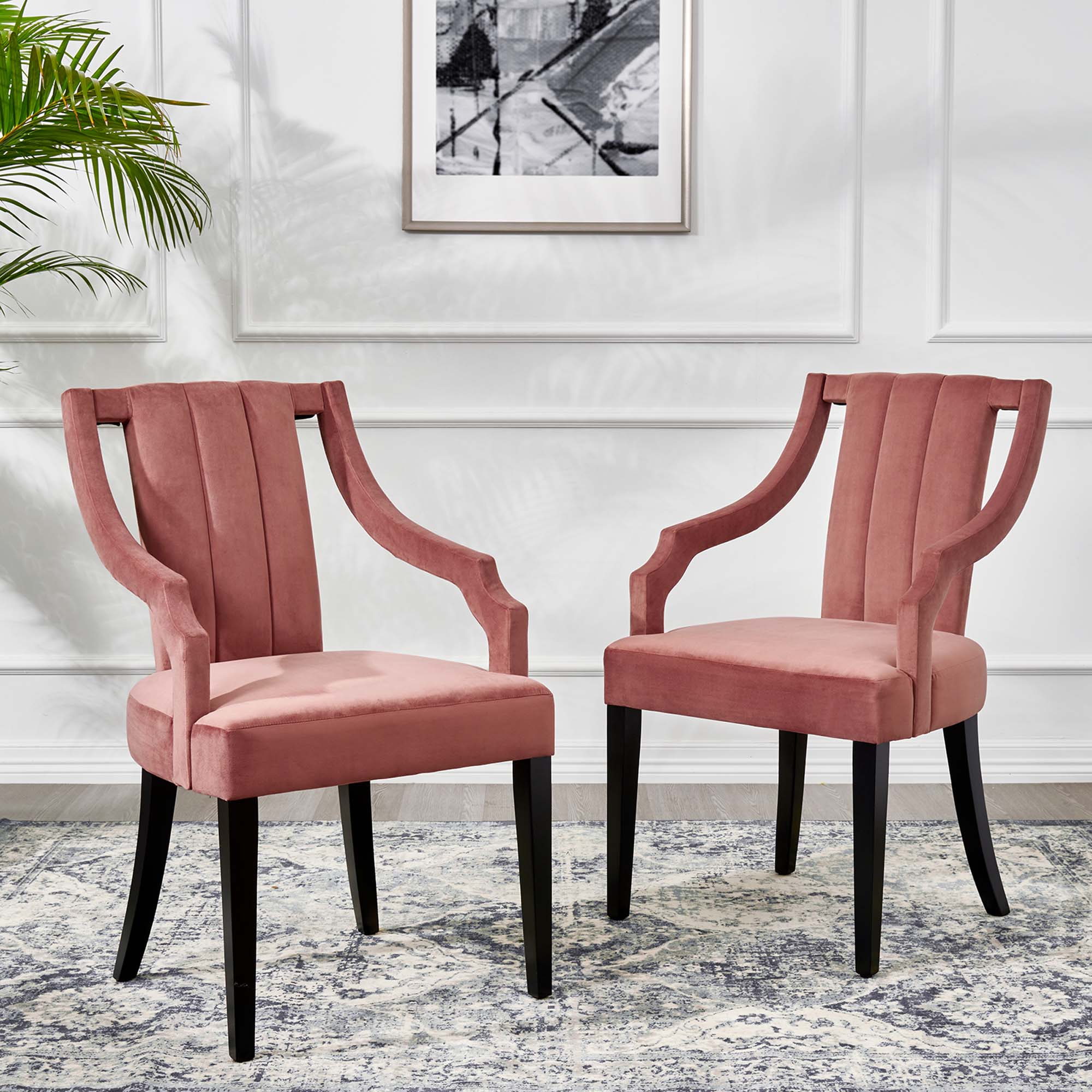 Moxie Upholstered Fabric Dining Armchairs - Set of 2