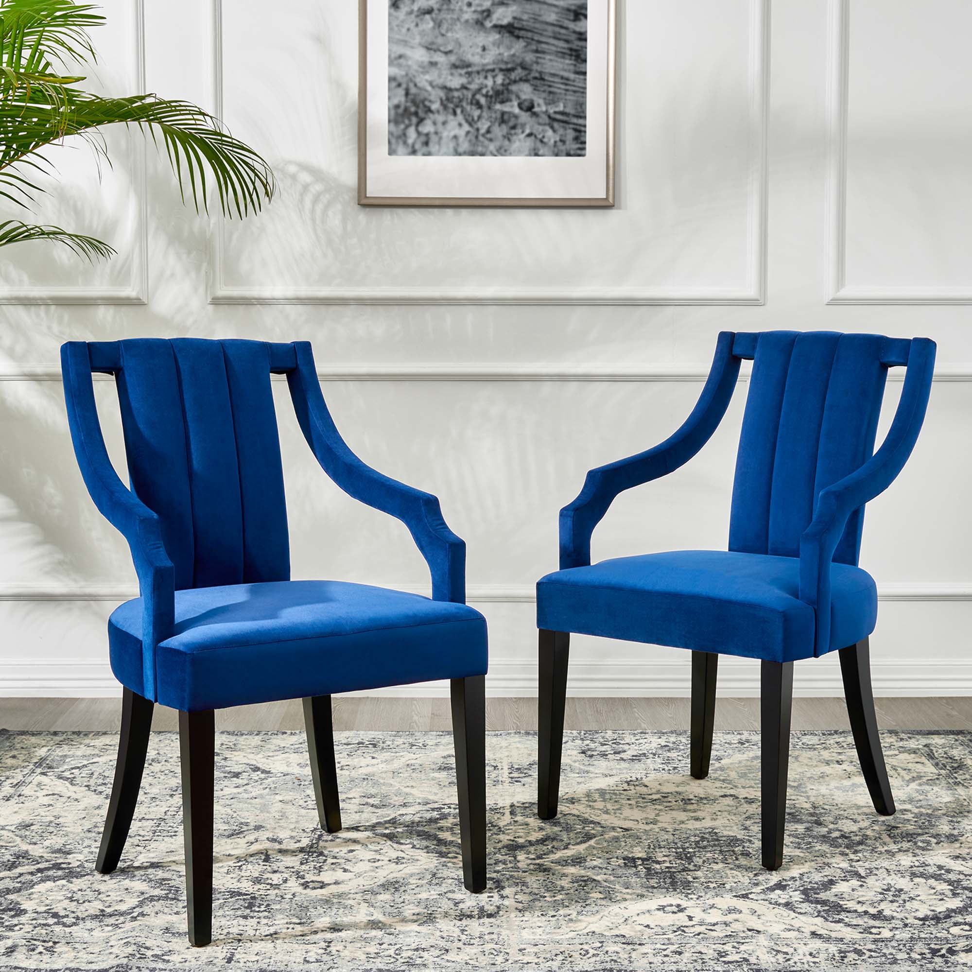 Moxie Upholstered Fabric Dining Armchairs - Set of 2