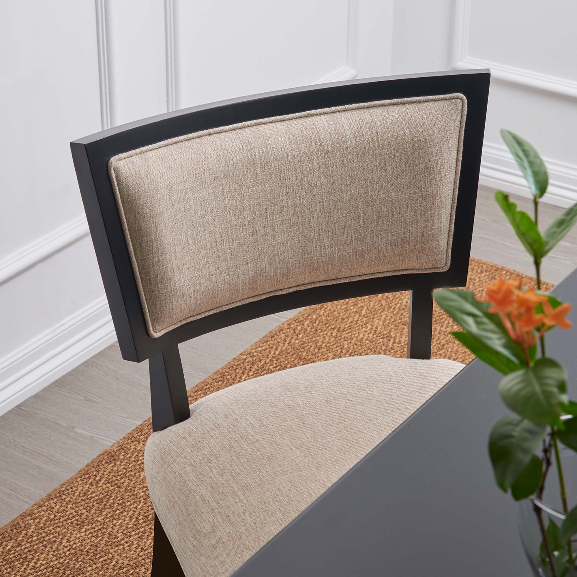 Pristine Upholstered Fabric Dining Chairs Set of 2