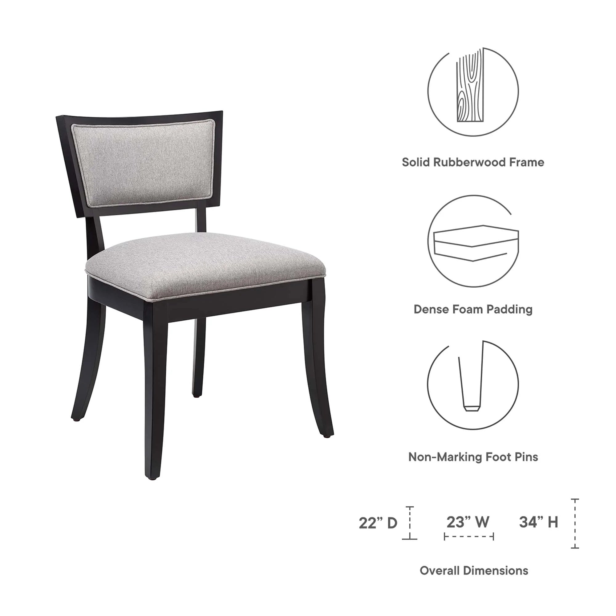 Pristine Upholstered Fabric Dining Chairs Set of 2