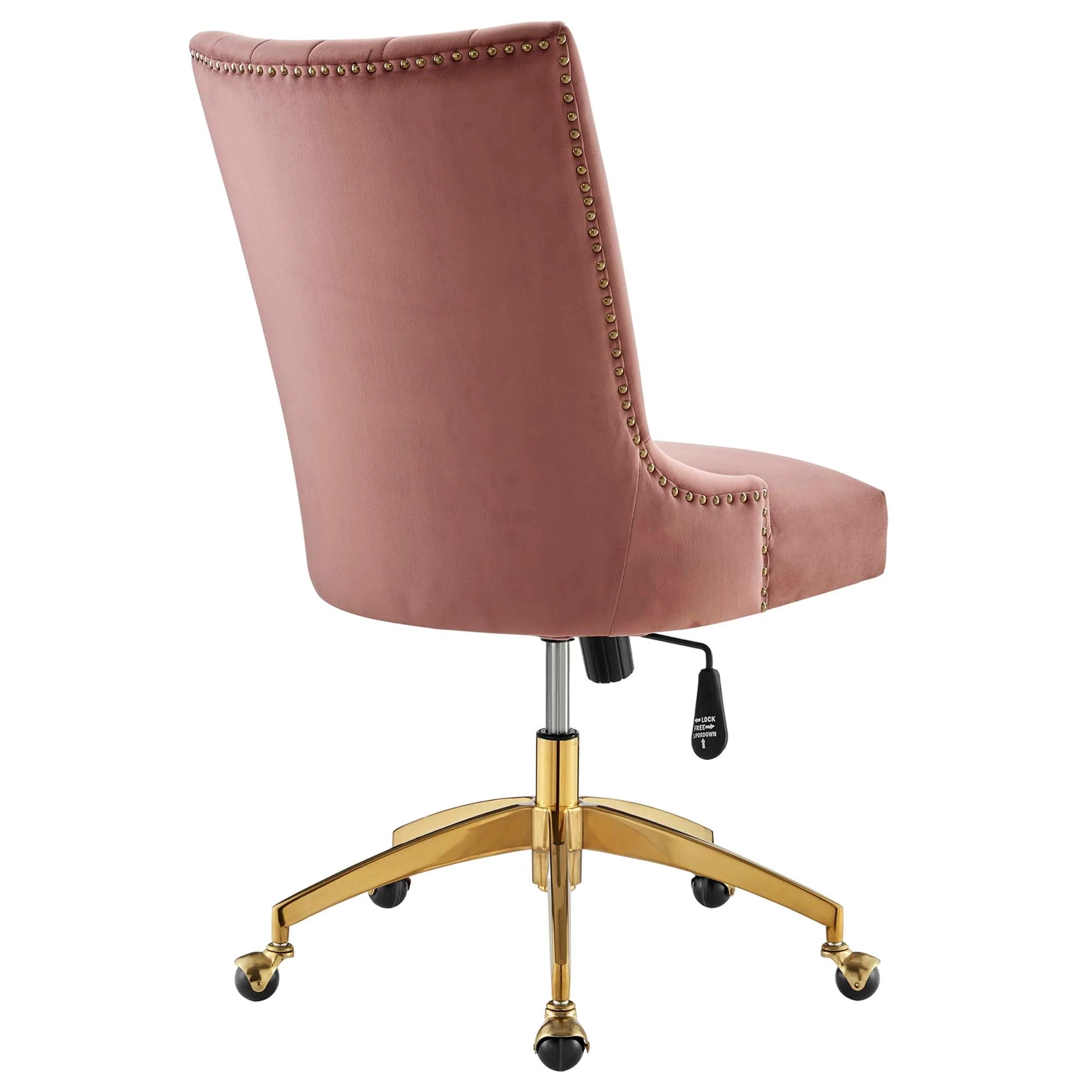 Chaise de bureau en velours capitonné Empower Channel