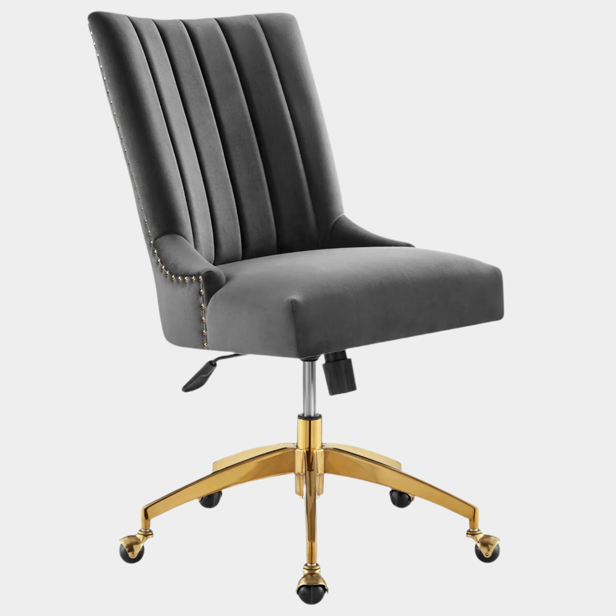 Chaise de bureau en velours capitonné Empower Channel