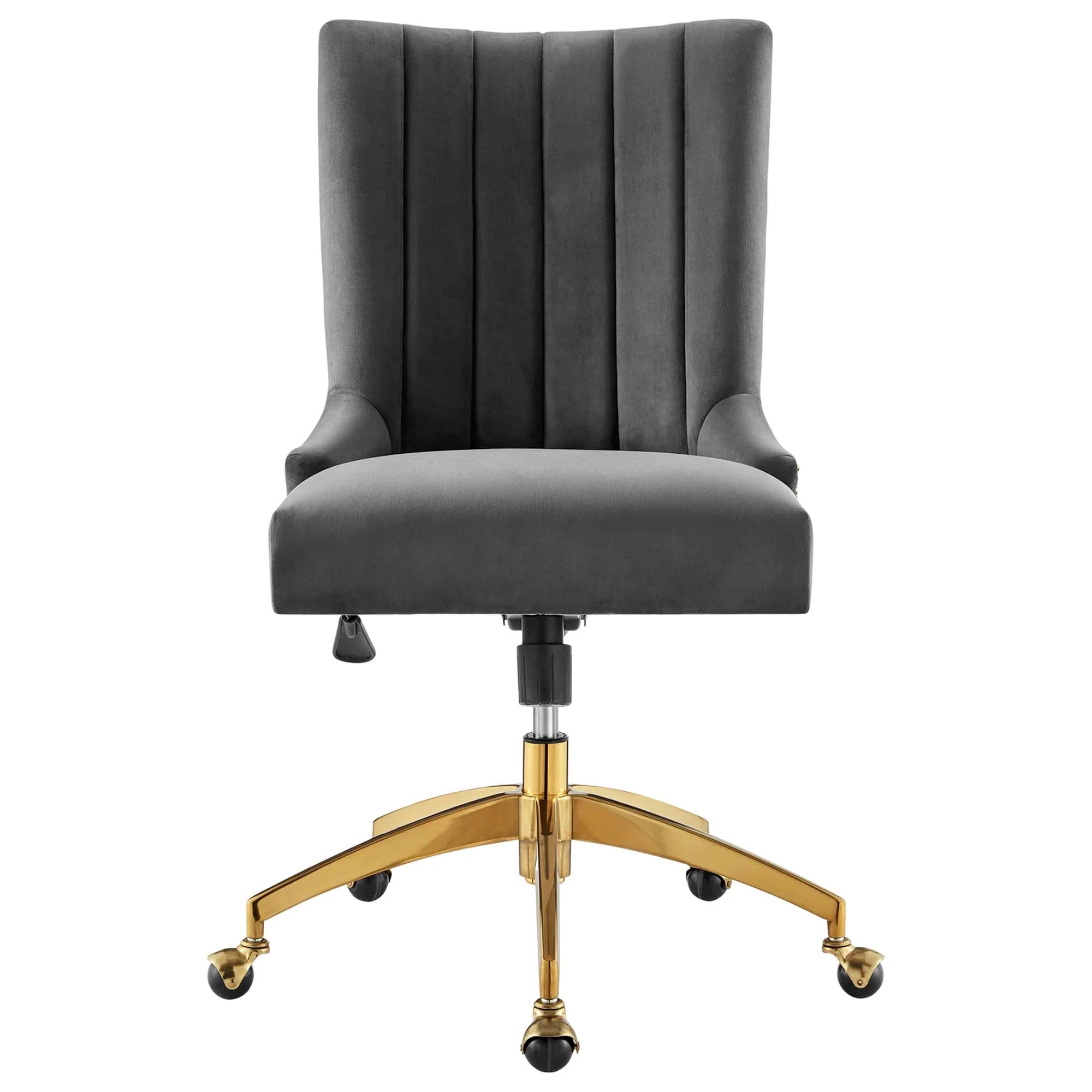 Chaise de bureau en velours capitonné Empower Channel