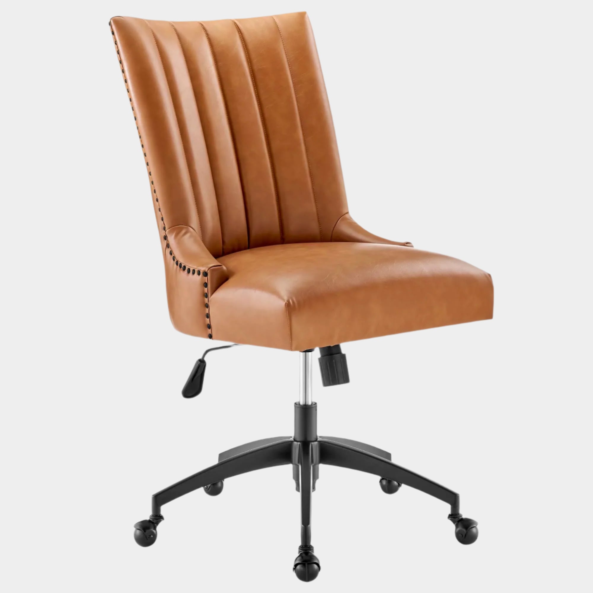 Chaise de bureau en cuir végétalien tufté Empower Channel